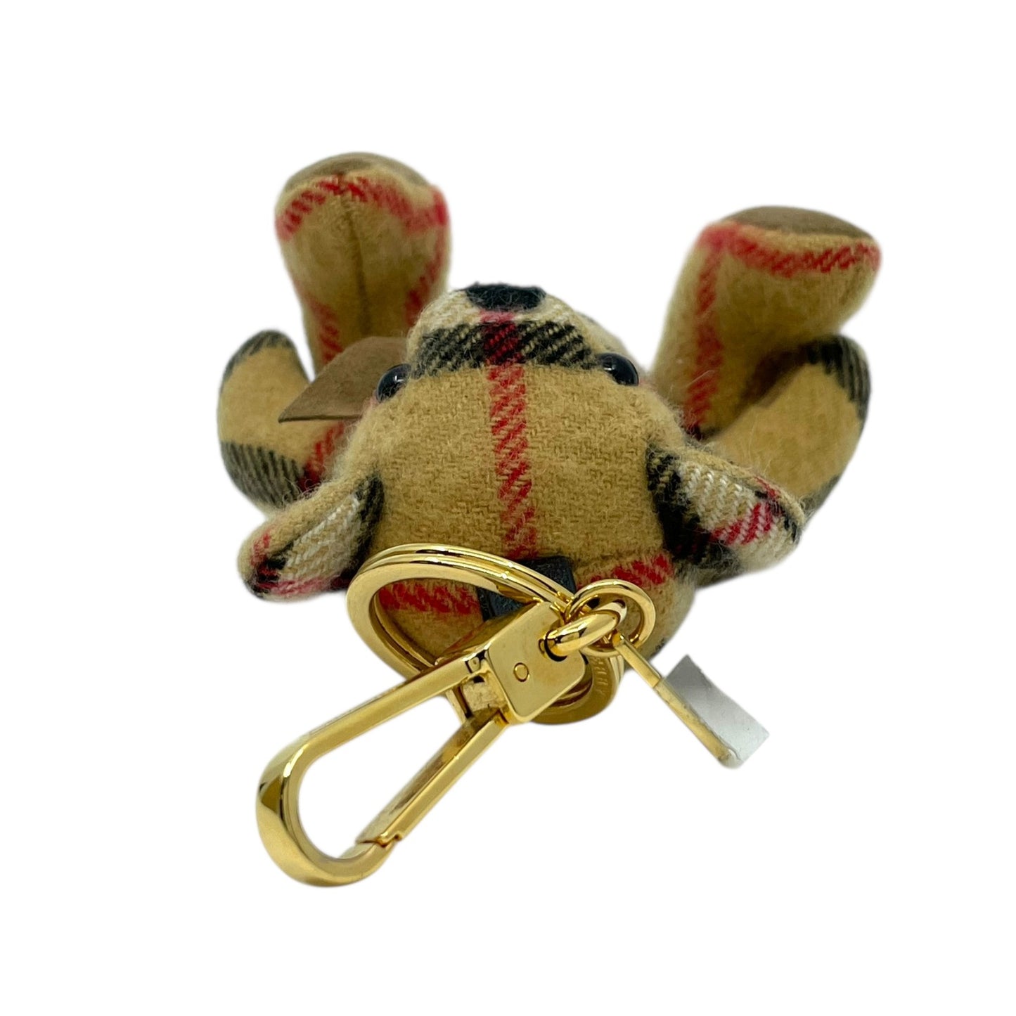 美品 バーバリー BURBERRY チェックベア くま マスコット バッグチャーム キーホルダー テディベア ゴールド金具 箱付き M3