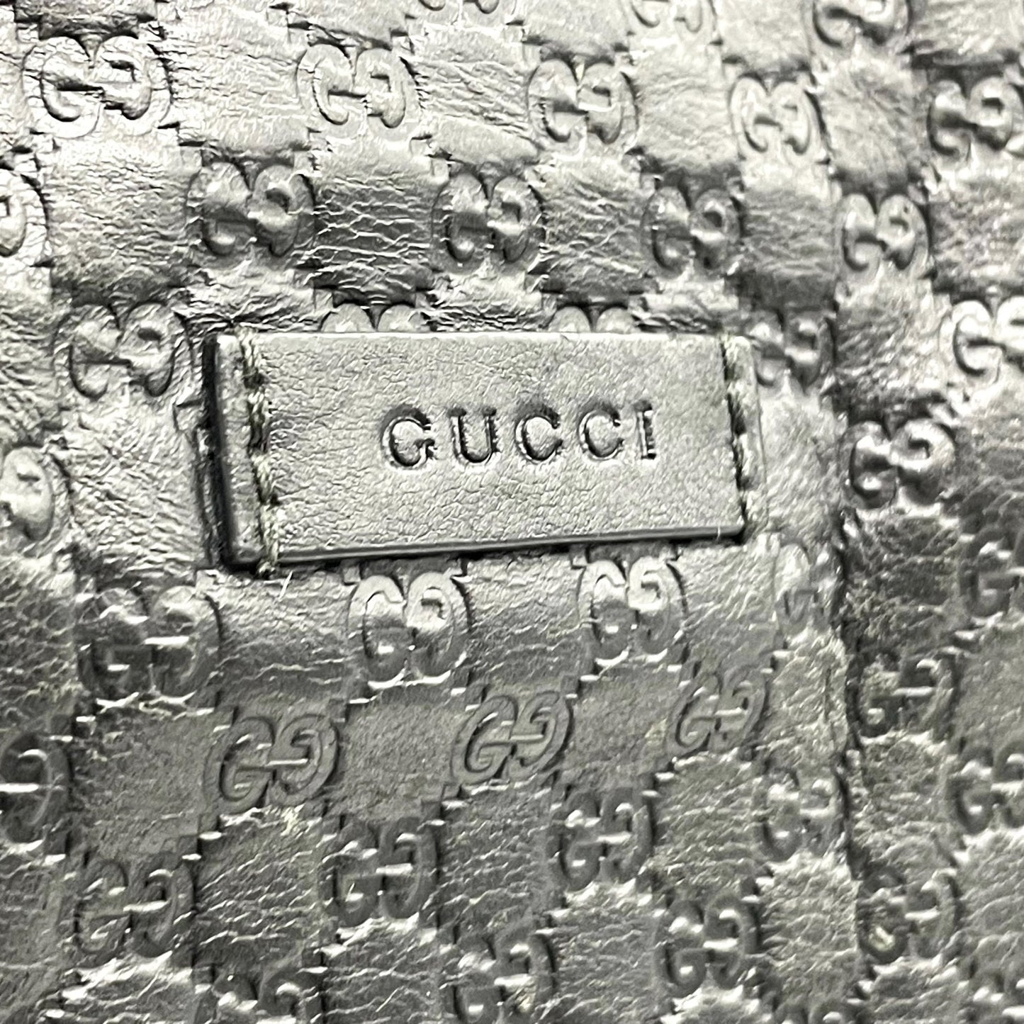 美品 GUCCI グッチ マイクログッチシマ トートバッグ 449648 黒 ブラック レザー ゴールド金具 肩掛け可 A4収納可 メンズ レディース E