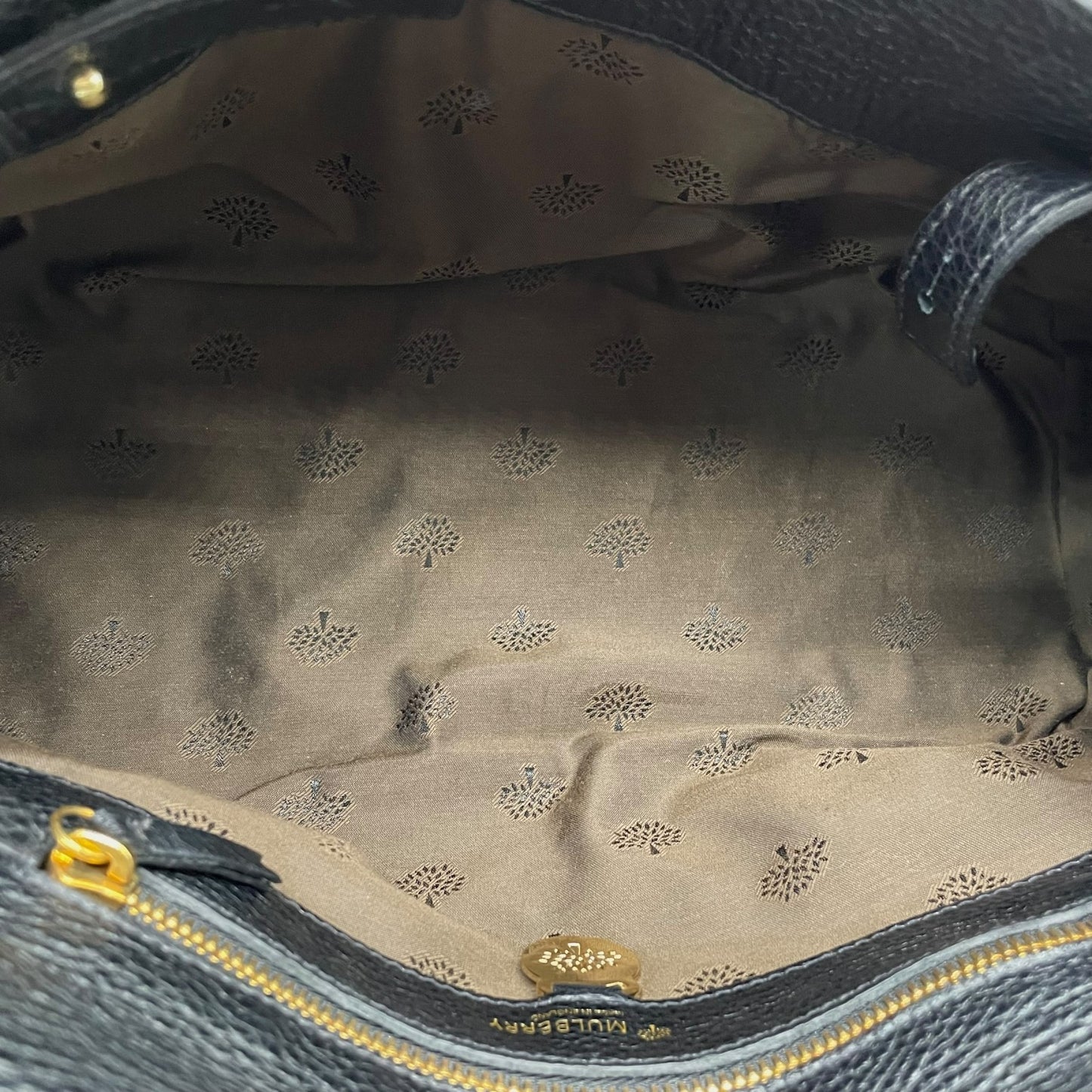 未使用級 美品 MULBERRY マルベリー ベイズウォーター ハンドバッグ トートバッグ 黒 ブラック レザー シボ革 ゴールド金具 肩掛け可 ターンロック レディース E