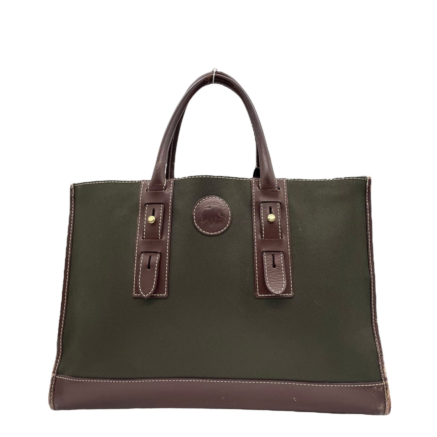 ハンティングワールド HUNTING WORLD トートバッグ ビジネスバッグ キャンバス×レザー グリーン×ブラウン 緑 茶色 メンズ S14