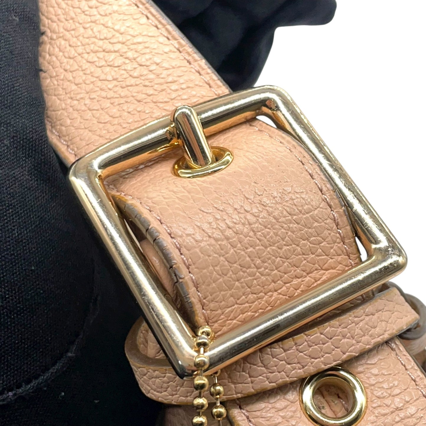 コーチ COACH ショルダーバッグ シグネチャー型押しレザー タッセル付き ベージュ ホーボー トート T3