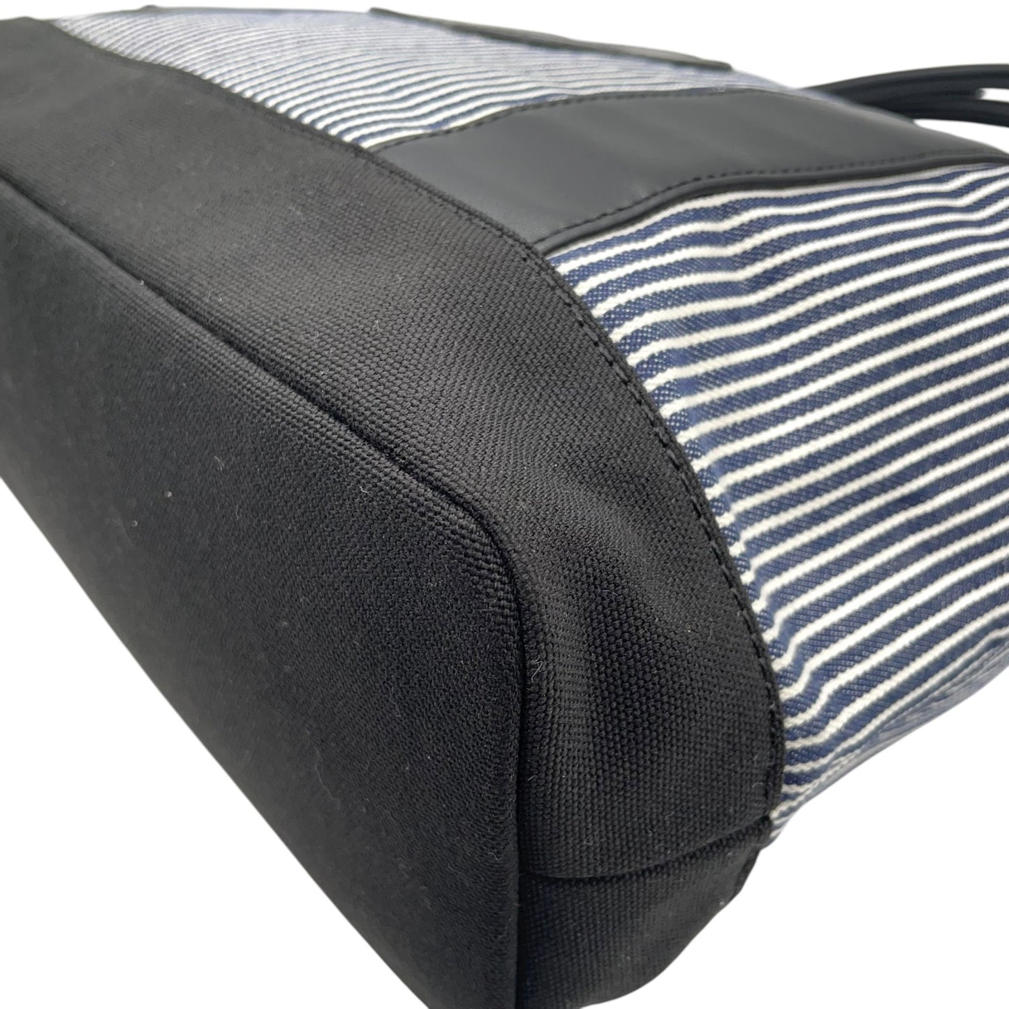 マリークヮント MARY QUANT トートバッグ ストライプ デイジー 花モチーフ ショルダー付き 2WAY 黒 ブラック ホワイト T3