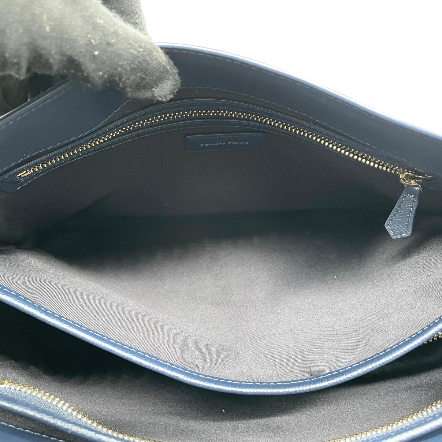 サマンサタバサ Samantha Thavasa トートバッグ ロゴジャガード 紺 ネイビー 肩掛け A4収納可 上品 T2