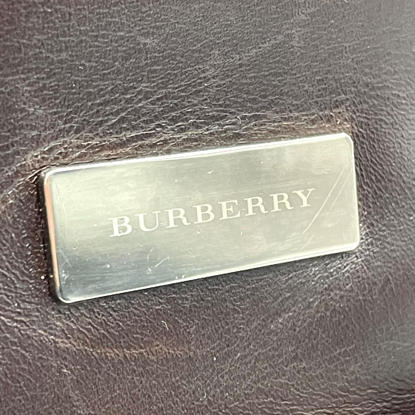 美品 バーバリー BURBERRY ハウスチェック ノバチェック ボストンバッグ レザー キャンバス 茶色 ブラウン×ベージュ ロゴプレート C7