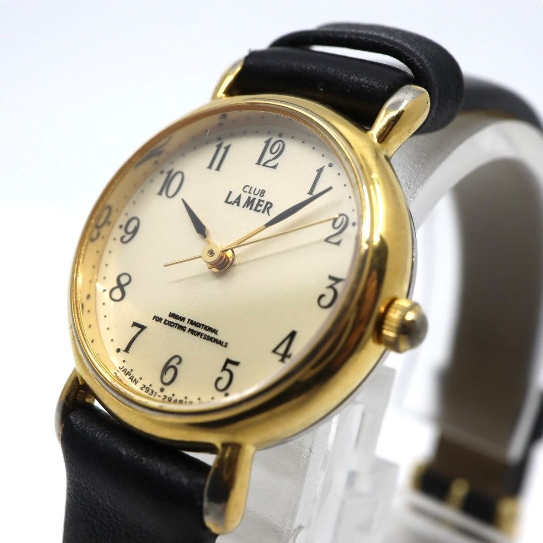 【美品/電池交換済/新品ベルト】 citizen シチズン クラブラメール 腕時計 2931-293177 レディース クオーツ ゴールド アナログ クラシックデザイン ヴィンテージ ドレスウォッチ アイボリー文字盤 エレガント 上品 クリーニング済み G3