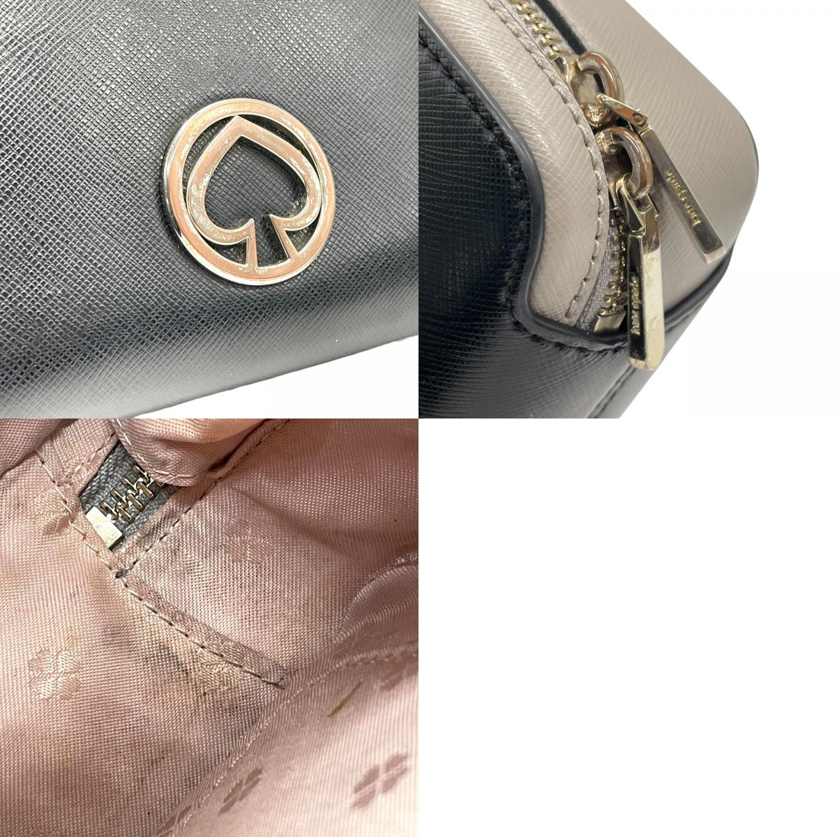 ケイトスペード kate spade ニコラ 2WAY ハンドバッグ ショルダーバッグ ミニバッグ 黒 ブラック グレー レザー シルバー金具 クロスボディ 斜め掛け可 カメラバッグ レディース S30