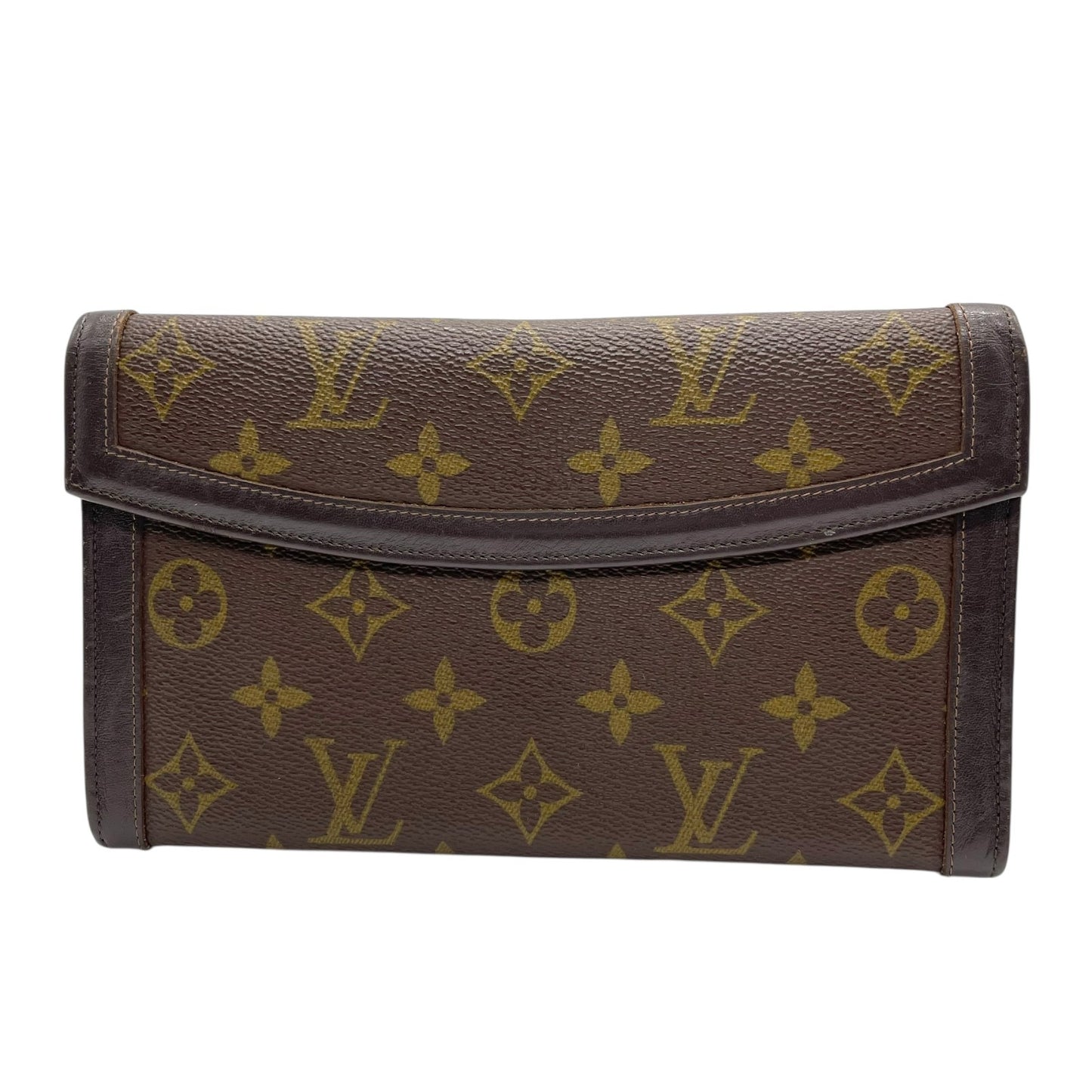 ルイヴィトン LOUIS VUITTON LV モノグラム 長財布 フラップ 茶色 ブラウン PVC レザー メンズ レディース W5