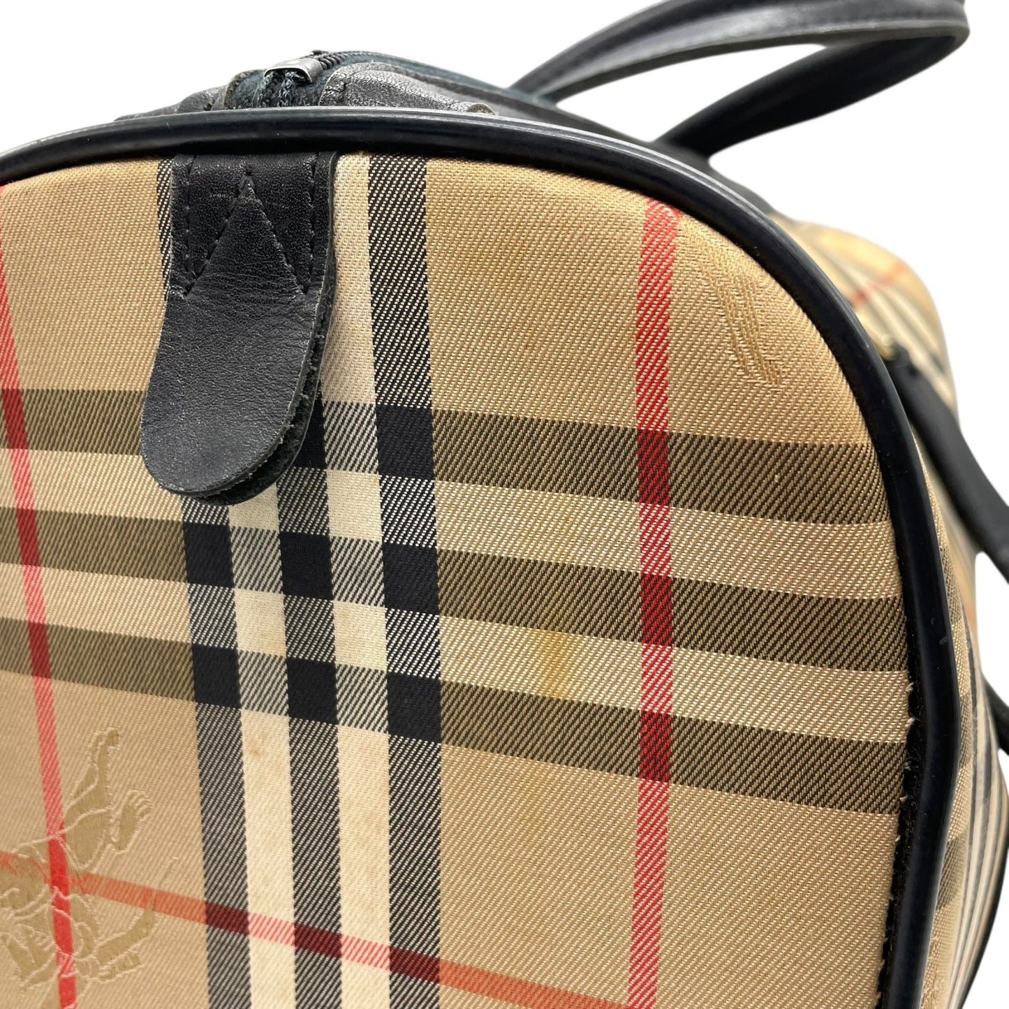 BURBERRY バーバリー ボストンバッグ キャンバス/レザー ベージュ【中古】 レディース