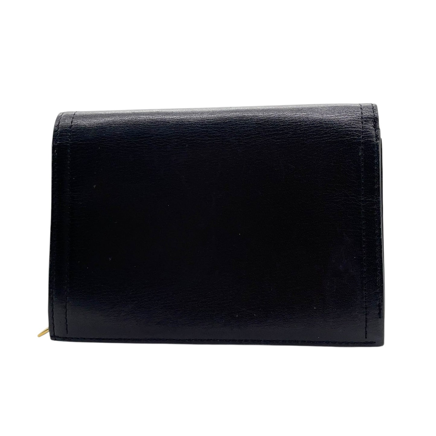 ヴァレンティノ ガラヴァーニ VALENTINO GARAVANI レザー 二つ折り財布 黒 ブラック ロゴ刻印 ゴールド金具 金金具 ヴィンテージ メンズ レディース W4