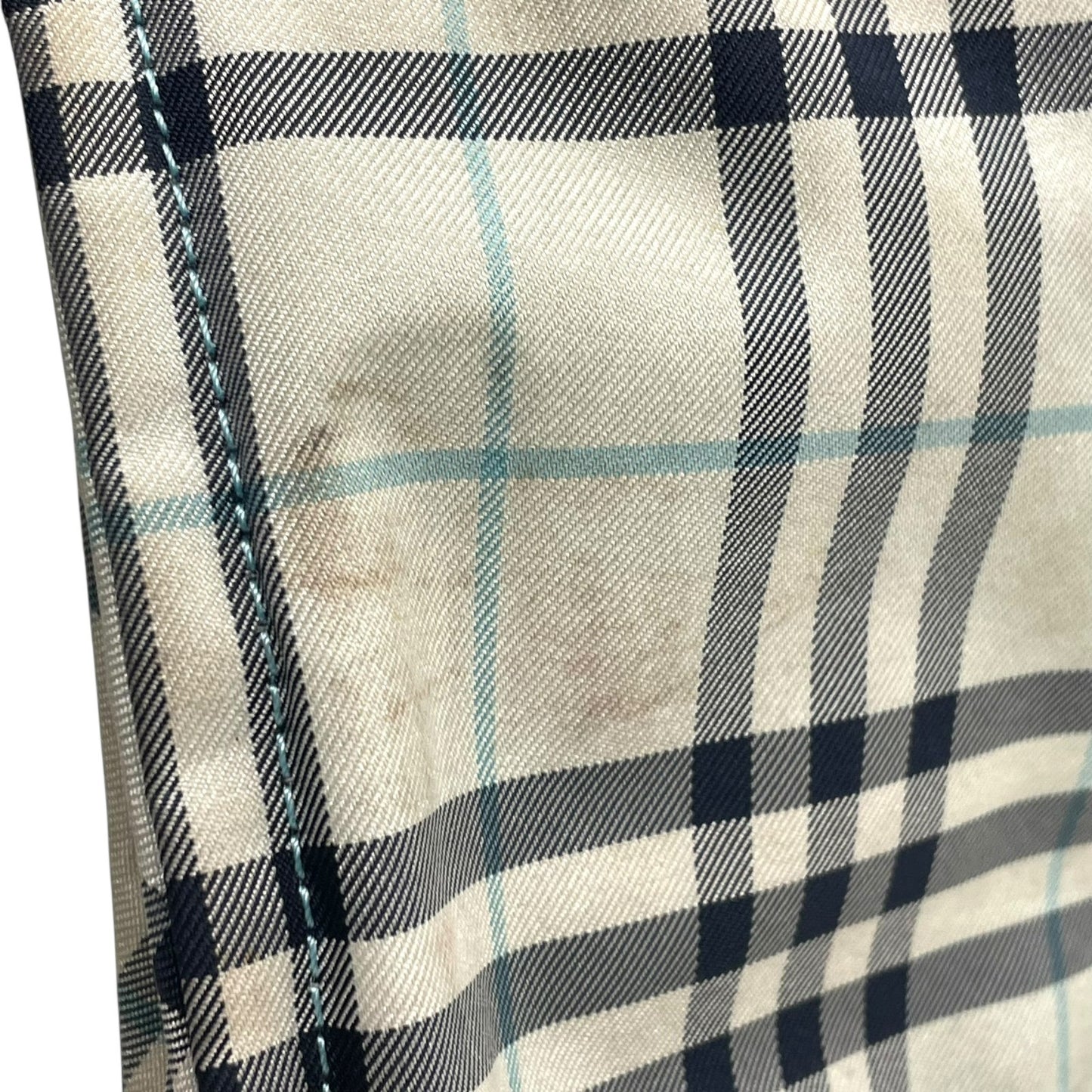 BURBERRY BLUE LABEL バーバリー ブルーレーベル ハンドバッグ ミニトート ノバチェック ライトブルー ネイビー ナイロンキャンバス ホースロゴ レディース U14