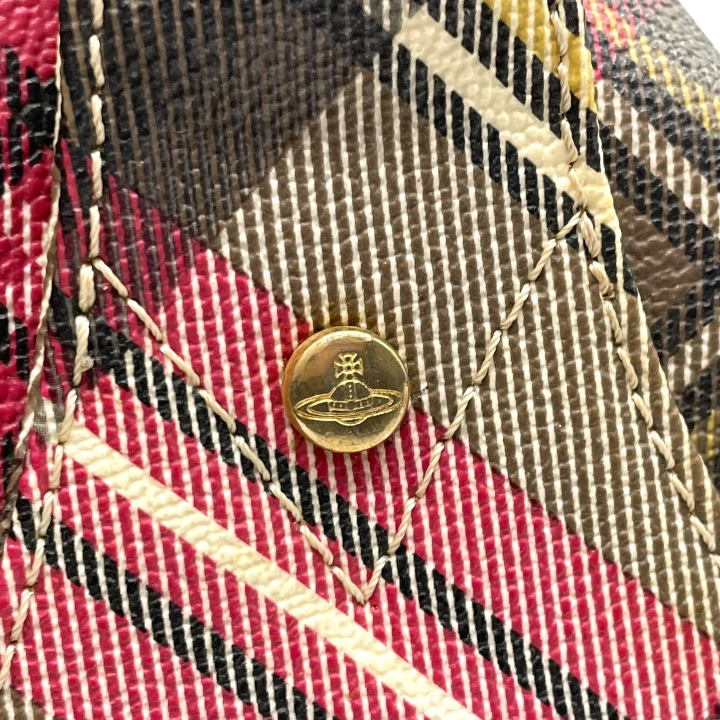 ヴィヴィアンウエストウッド Vivienne Westwood タータンチェック ボストンバッグ ハンドバッグ マルチカラー 赤 レッド 大容量 旅行トラベル C8