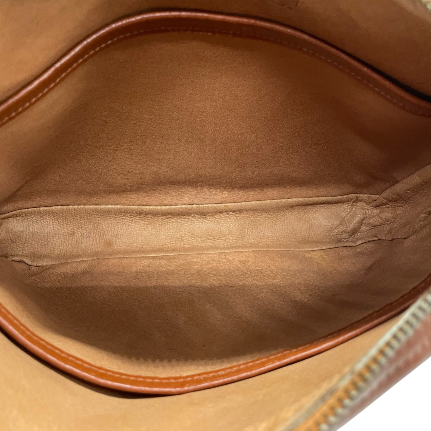 MCM ヴィンテージ ヴィセトス スクエア クラッチバッグ セカンドバッグ ブラウン モノグラム レザー切替 ゴールド金具 ユニセックス s96