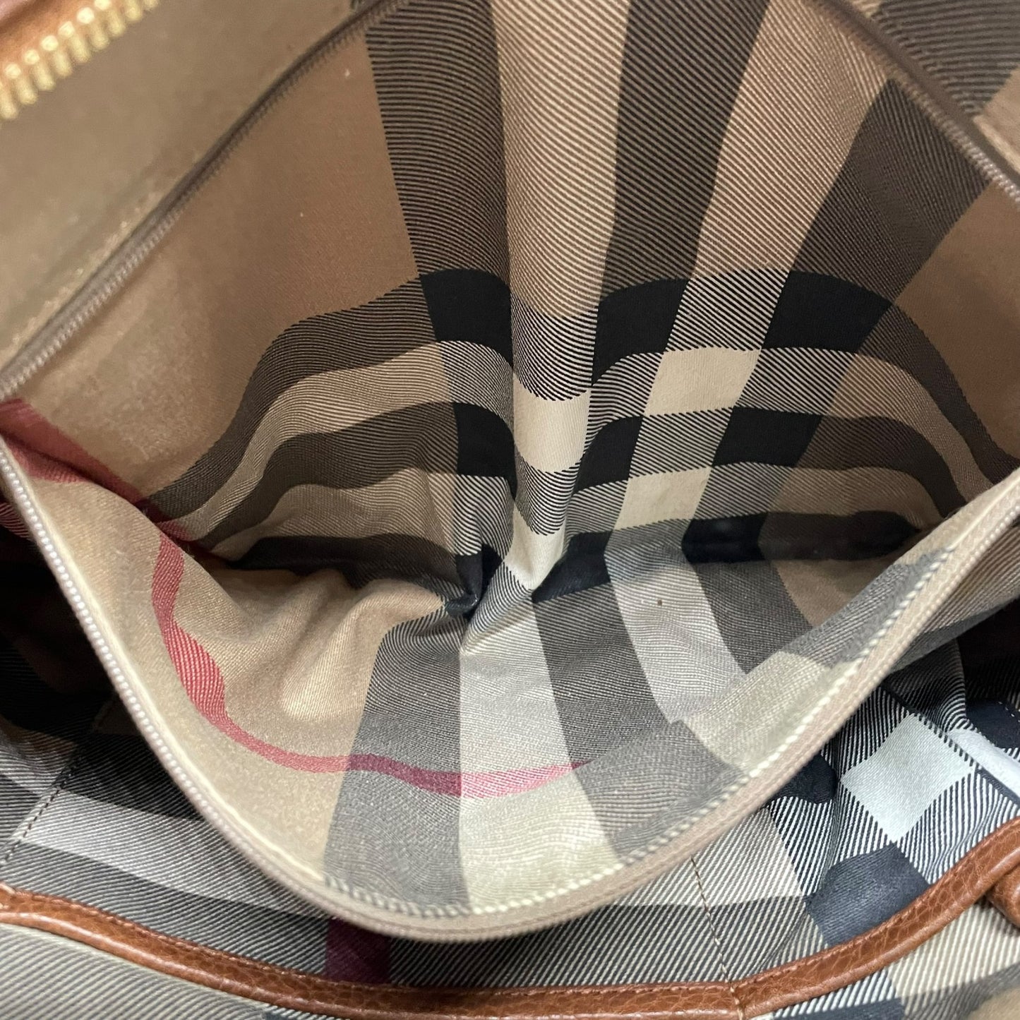 美品 BURBERRY バーバリー トートバッグ キャンバス レザー ベージュ 茶 ブラウン 刺繡ロゴ ゴールド金具 肩掛け可 内側ノバチェック レディース U13