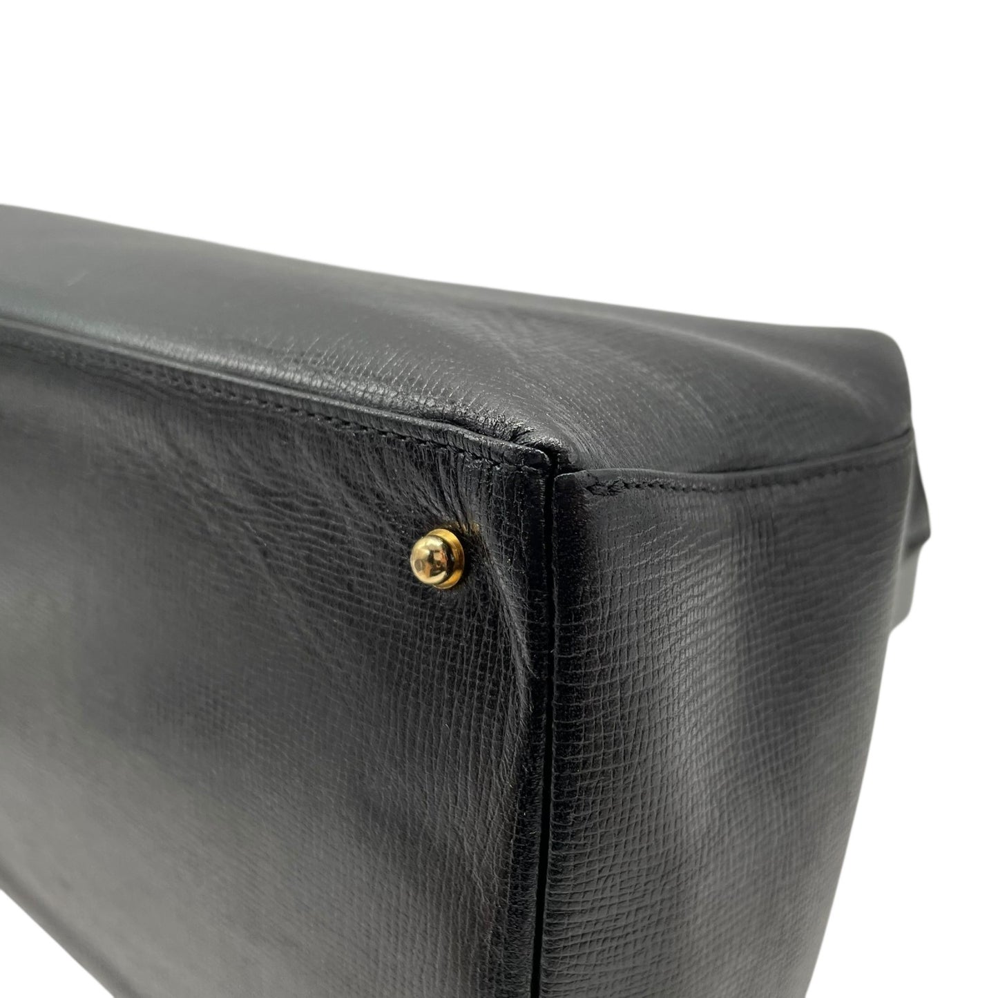 GIVENCHY ジバンシィ ジバンシー SACS ハンドバッグ 黒 ブラック レザー 本革 ゴールド金具 トップハンドル Gロゴ 手提げ レディース ヴィンテージ B5