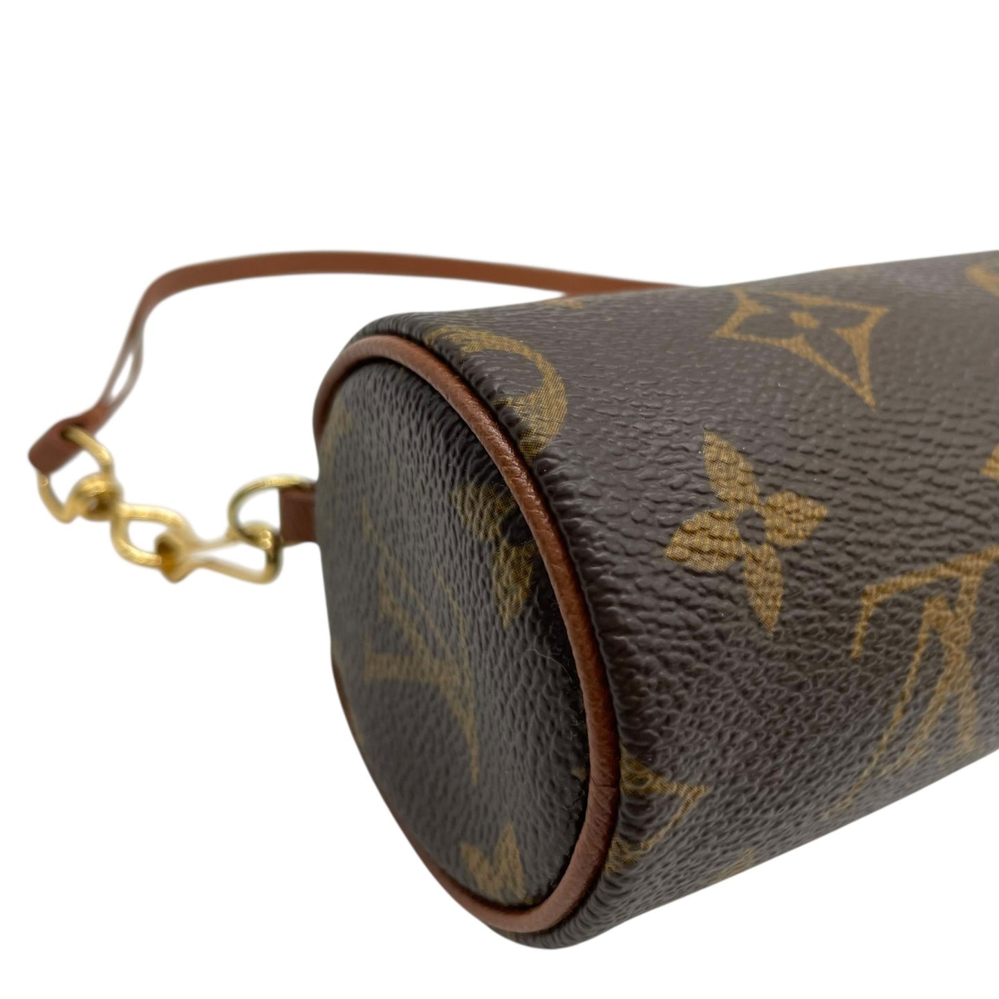 美品 ルイヴィトン モノグラム パピヨン用 ミニポーチ モノグラムキャンバス×レザー ゴールド金具 正規品 D2