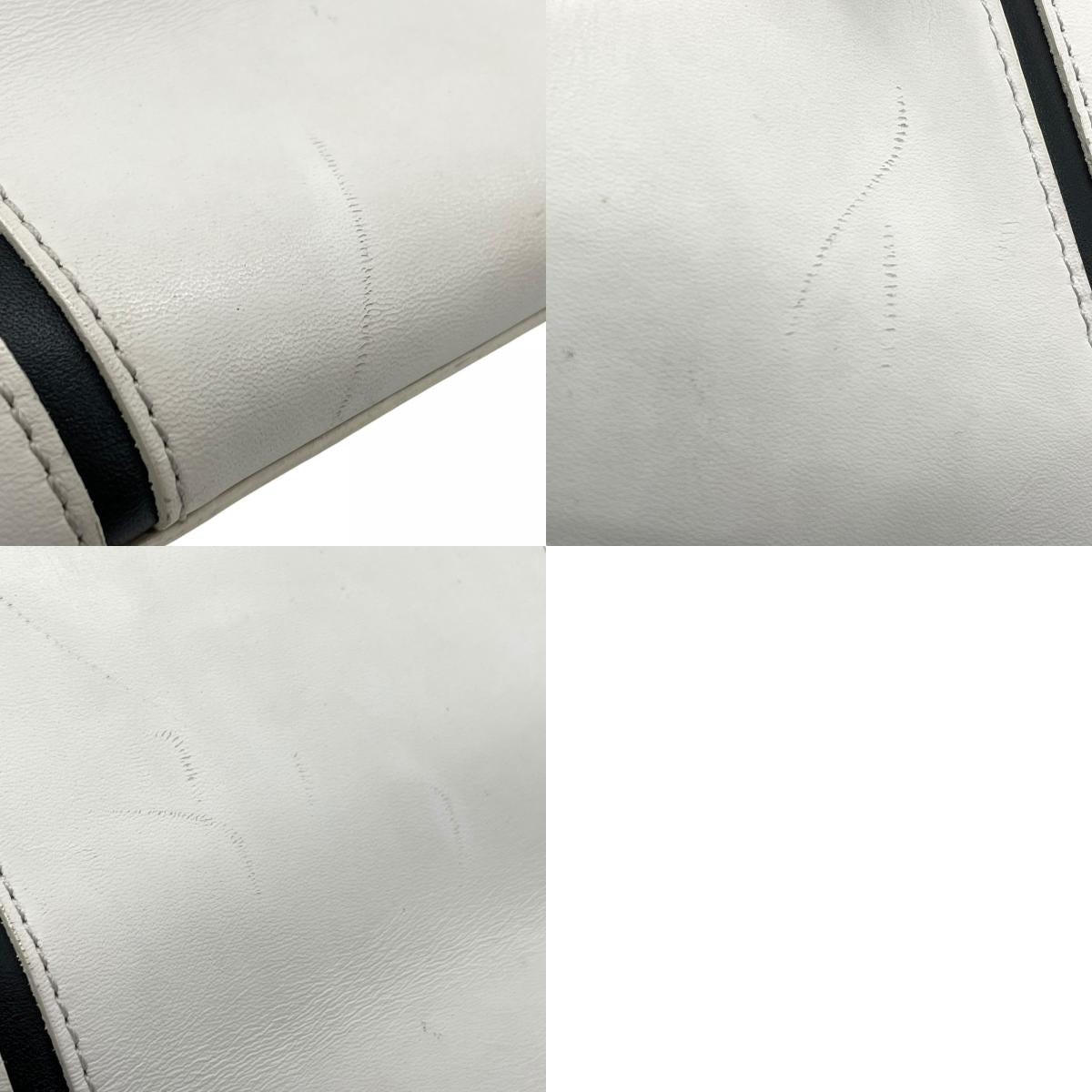 BURBERRY バーバリー ハンドバッグ 白 ホワイト 黒 ブラック レザー シルバー金具 ロゴ 横長 Y2K ノバチェック レディース C2