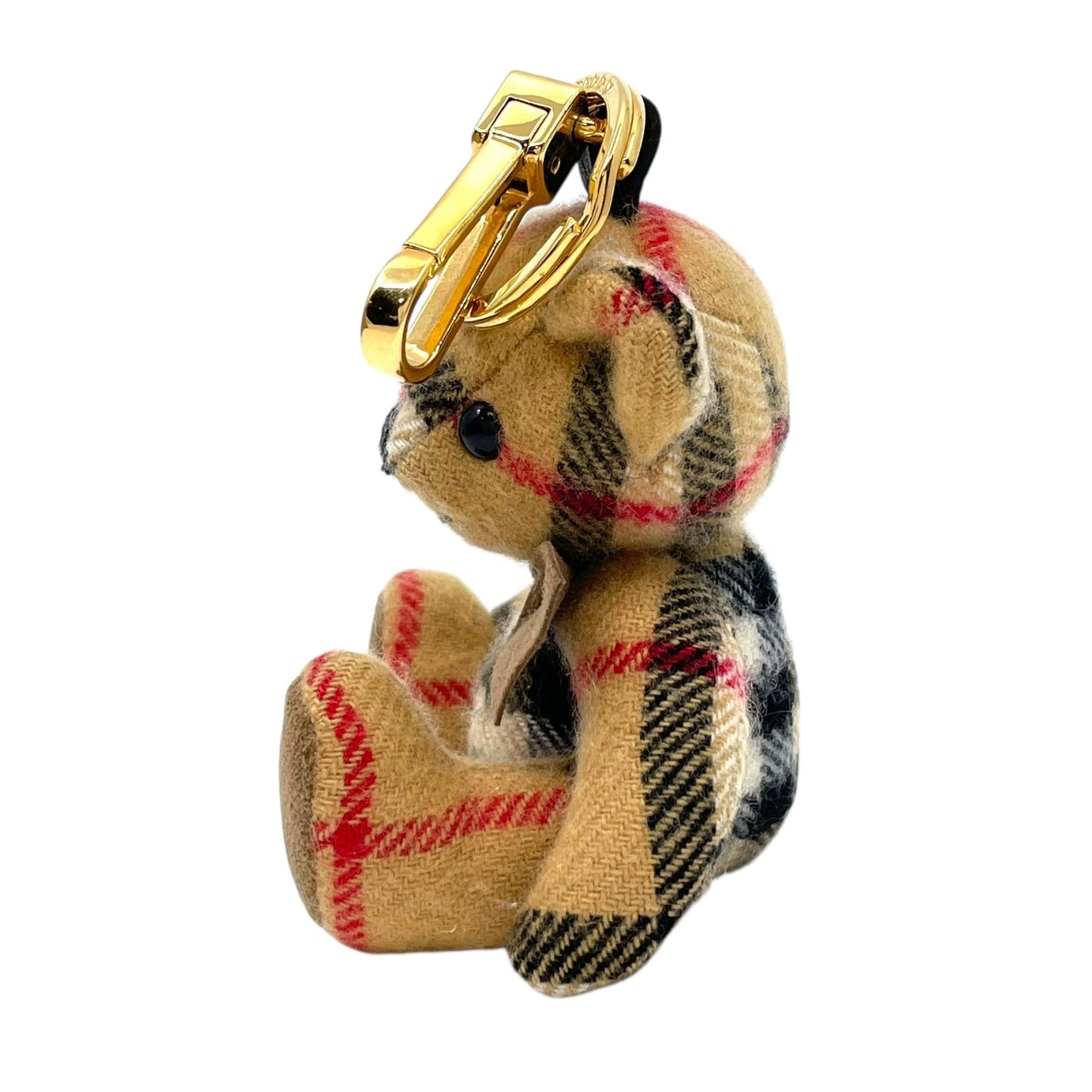 美品 バーバリー BURBERRY チェックベア くま マスコット バッグチャーム キーホルダー テディベア ゴールド金具 箱付き M3