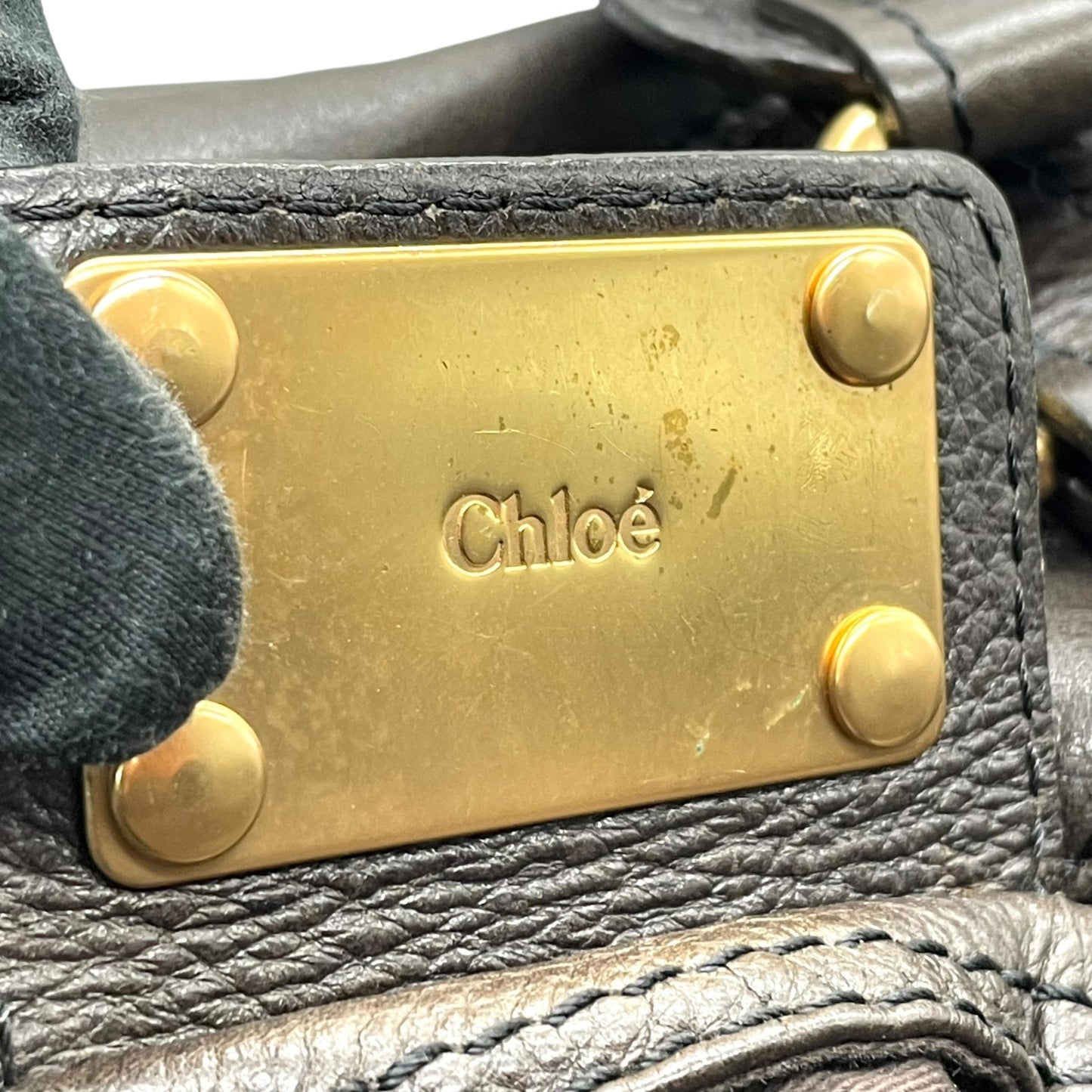 Chloe クロエ パディントン ハンドバッグ 南京錠 ボーリングバッグ ダークブラウン 鍵付き Y2K Archive レザー 本革 C
