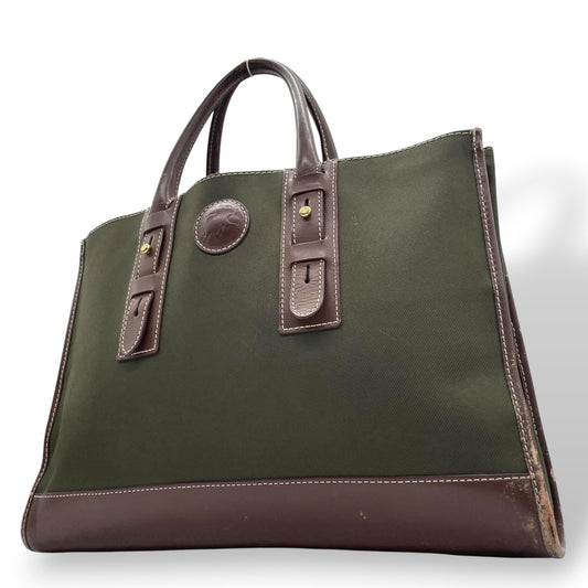 ハンティングワールド HUNTING WORLD トートバッグ ビジネスバッグ キャンバス×レザー グリーン×ブラウン 緑 茶色 メンズ S14