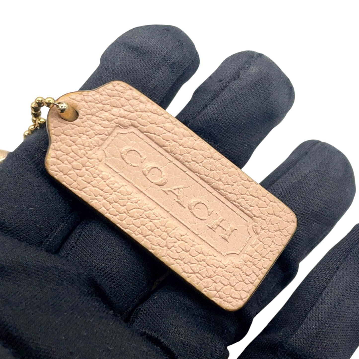 コーチ COACH ショルダーバッグ シグネチャー型押しレザー タッセル付き ベージュ ホーボー トート T3