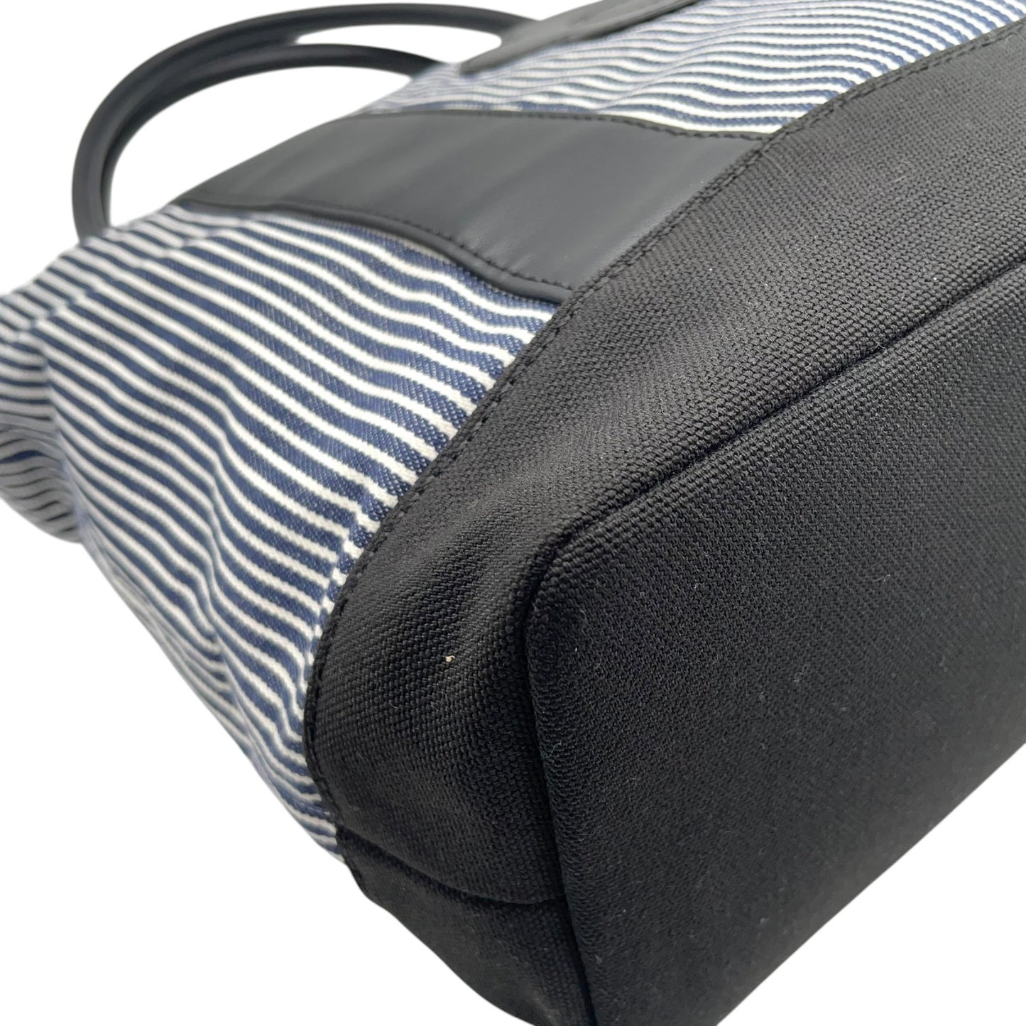 マリークヮント MARY QUANT トートバッグ ストライプ デイジー 花モチーフ ショルダー付き 2WAY 黒 ブラック ホワイト T3