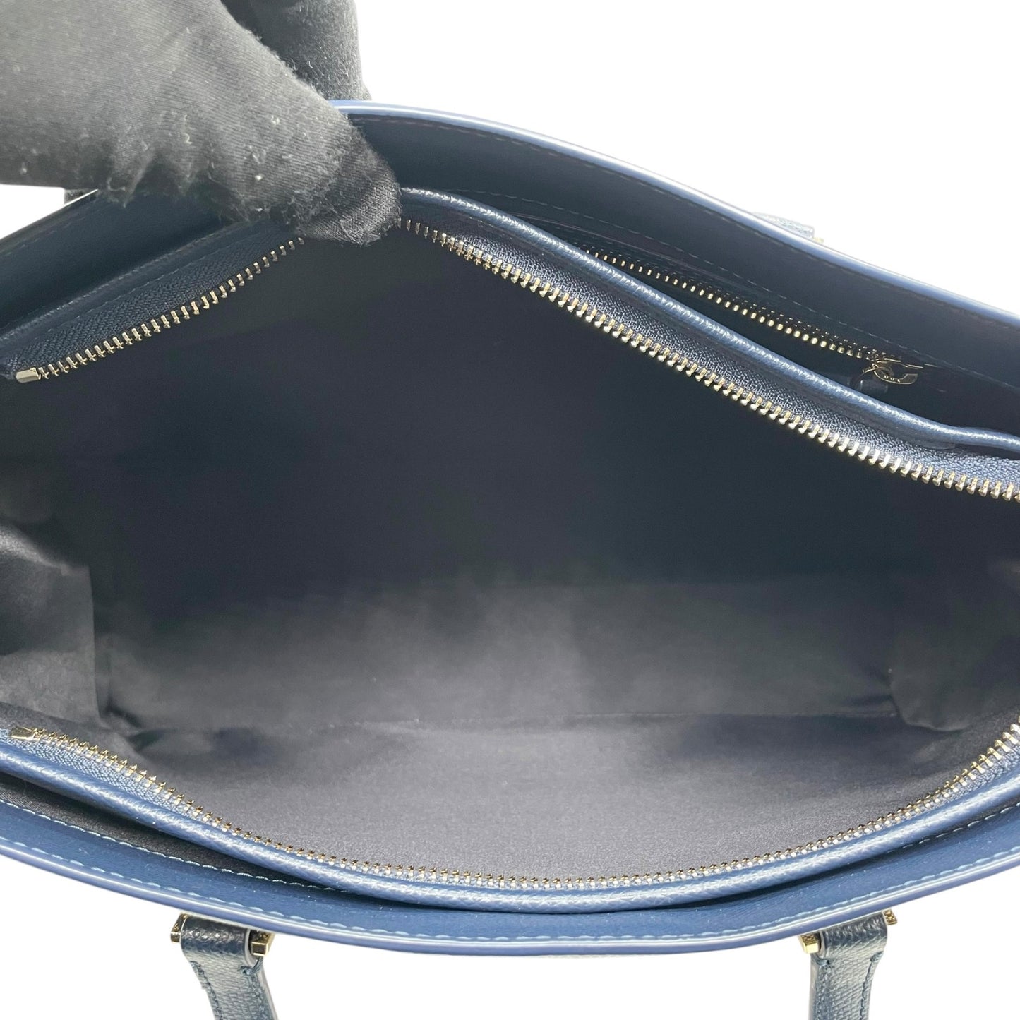 サマンサタバサ Samantha Thavasa トートバッグ ロゴジャガード 紺 ネイビー 肩掛け A4収納可 上品 T2