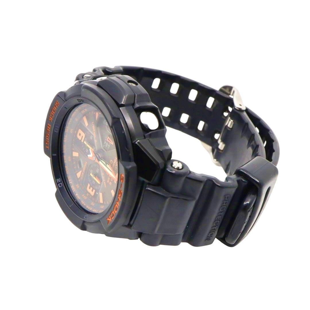 美品 CASIO カシオ G-SHOCK グラビティマスター GW-3000B ブラック オレンジ タフソーラー 電波ソーラー マルチバンド6 クロノグラフ スカイコックピット アナログ メンズ ウォッチ 腕時計 G4
