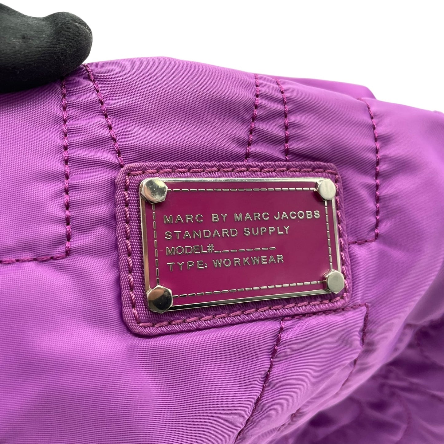 美品 マークバイマークジェイコブス MARC BY MARC JACOBS ナイロン キルティング ショルダーバッグ ハンドバッグ ワンショルダー 紫 パープル T4