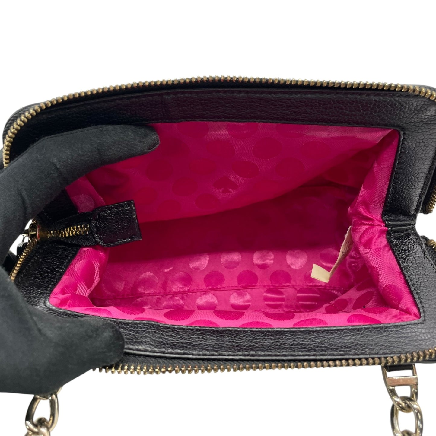 ケイトスペード kate spade ヴェリーゼ ショルダーバッグ エナメル レザー 黒 ブラック ゴールド金具 ロゴ 斜め掛け可 ポシェット レディース U6