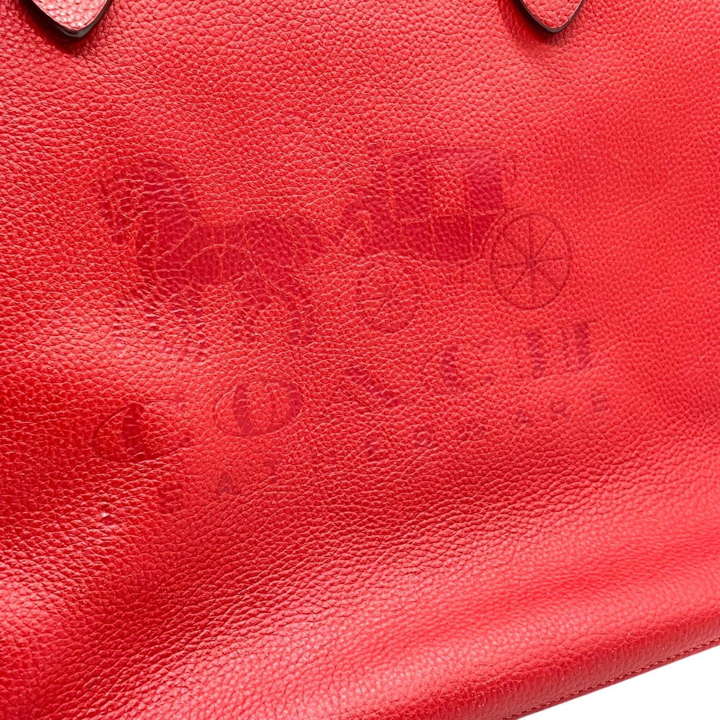 COACH コーチ トートバッグ 赤 レッド レザー ゴールド金具 肩掛け可 A4収納可 25099 ロゴ 馬車柄 レディース U11