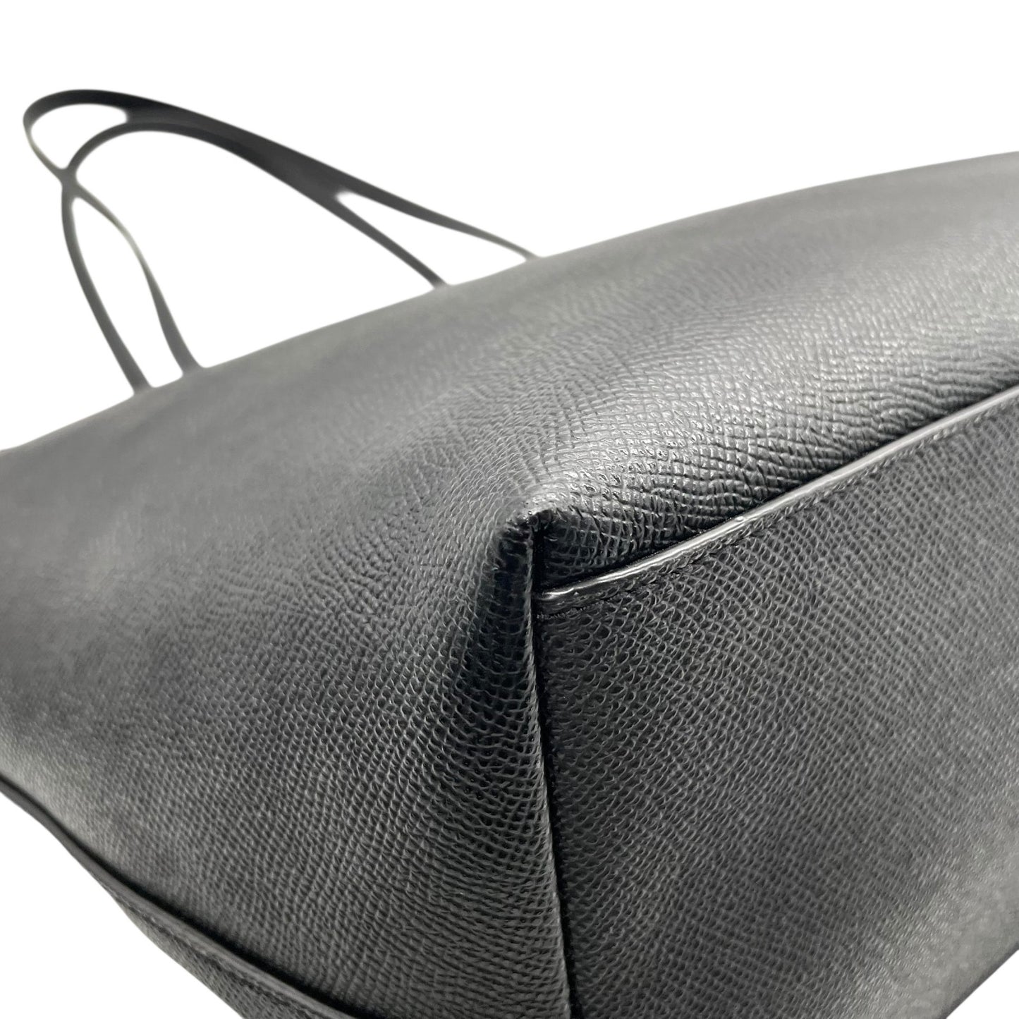 美品 COACH コーチ シティ トートバッグ ブラック 黒 PVC ロゴ ゴールド金具 肩掛け可 A4収納可 大容量 ビジネストート 通勤 レディース E8