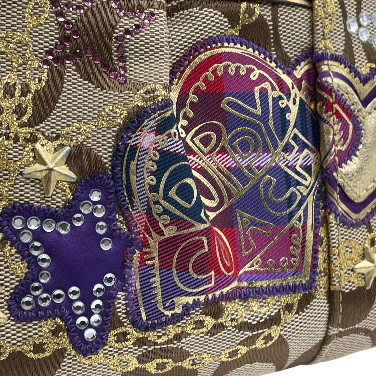 COACH コーチ 15880 ポピー Y2K 00s vintage 2way シグネチャー ハンドバッグ ショルダーバッグ スカーフチャーム 総柄 キャンバス s91