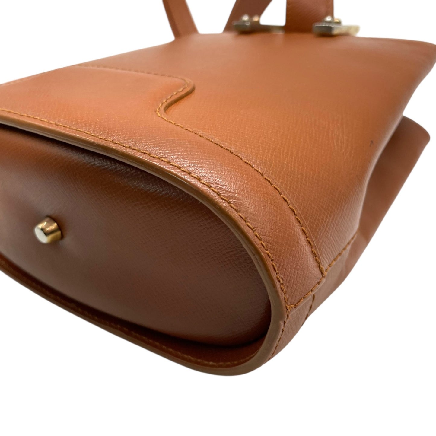 Valextra ヴァレクストラ ヴィンテージ レザー ショルダーバッグ クロスボディ ブラウン ゴールド金具 イタリア製 レディース K5