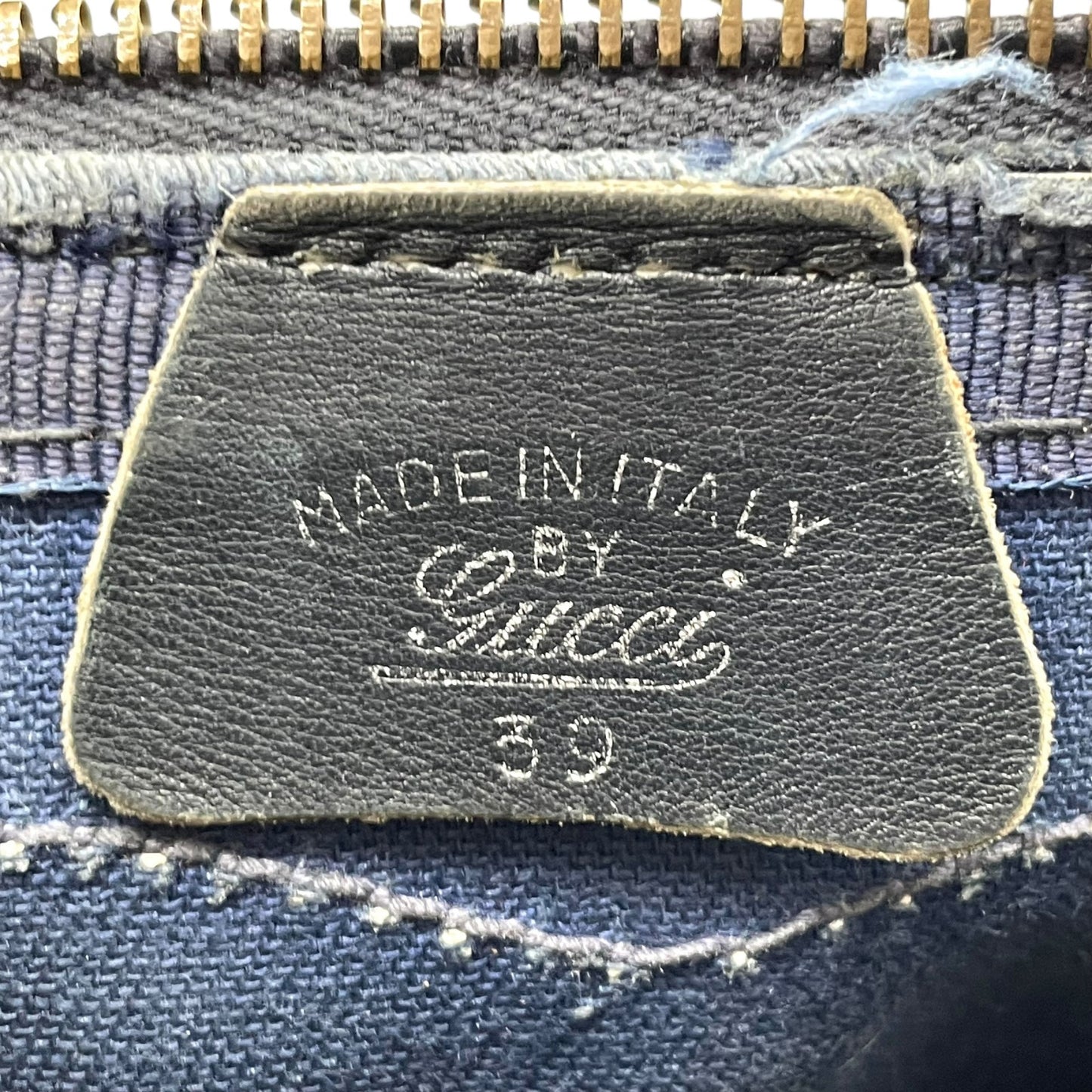 Authentic GUCCI GG Supreme Boston Bag Gray Navy PVC Leather Gold Hardware Vintage Women's Handbag GG Pattern