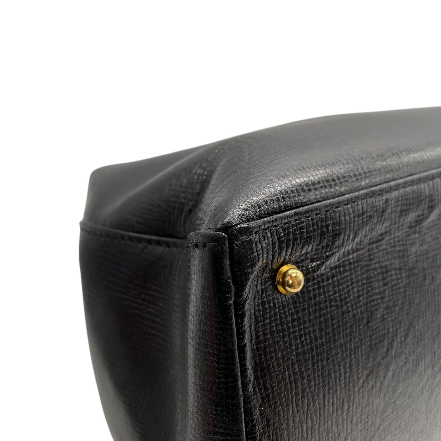 GIVENCHY ジバンシィ ジバンシー SACS ハンドバッグ 黒 ブラック レザー 本革 ゴールド金具 トップハンドル Gロゴ 手提げ レディース ヴィンテージ B5