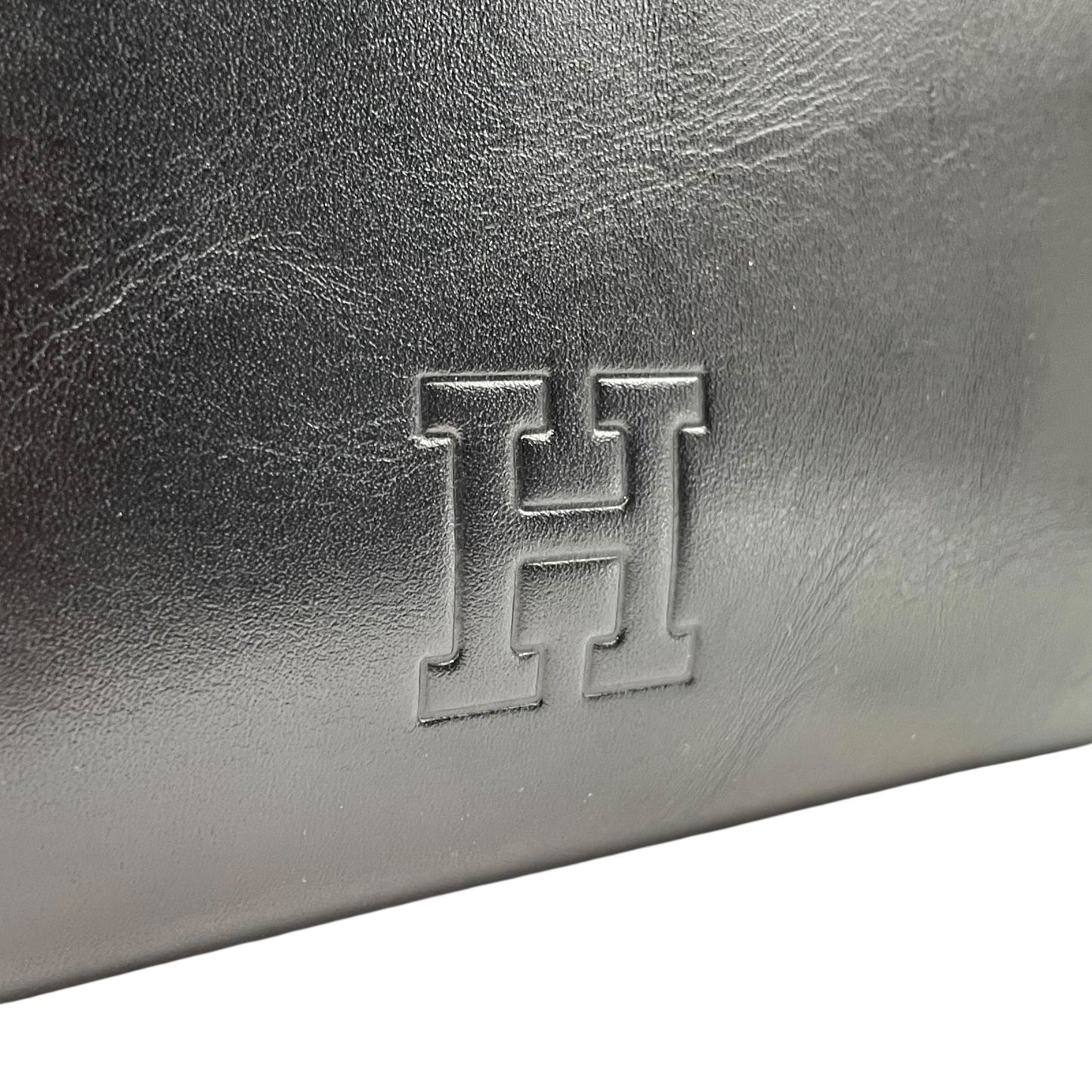 美品 HIROFU ヒロフ トートバッグ ハンドバッグ Hロゴ 黒 ブラック レザー シルバー金具 手提げ A4収納可 レディース H