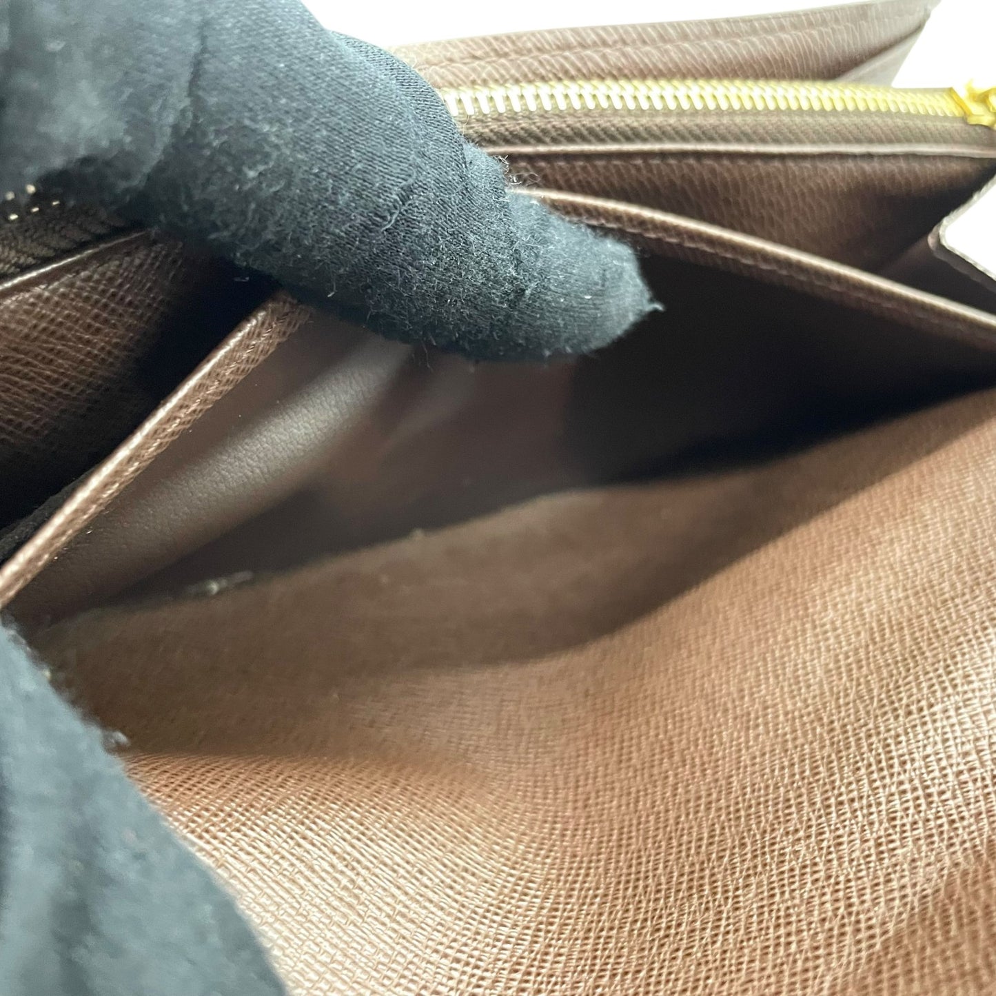 美品 LOUIS VUITTON ルイヴィトン 長財布 ダミエ ポルトフォイユサラ N61734 茶 ブラウン PVC レザー ゴールド金具 メンズ レディース H1