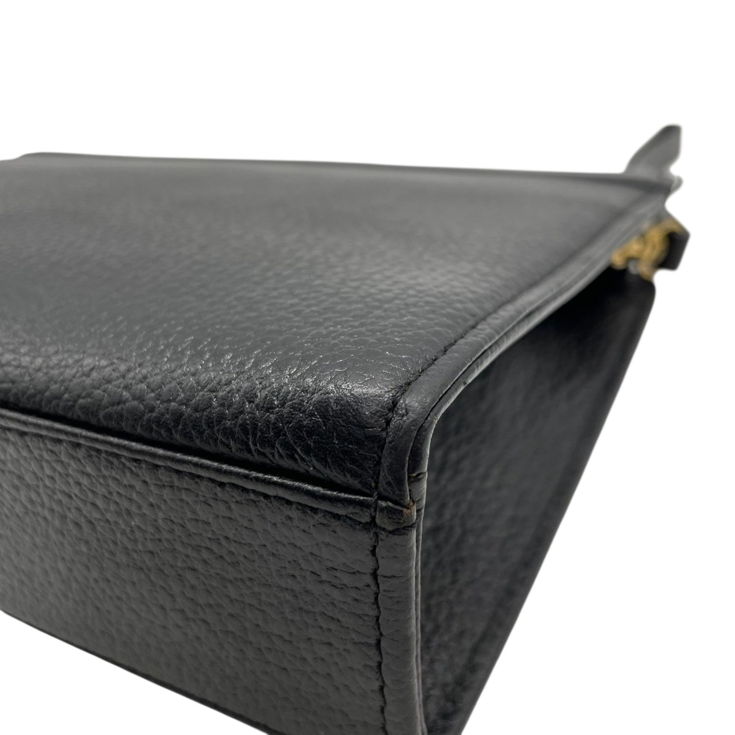 Authentic BURBERRY Black Leather Clutch Bag Nova Check Interior Horse Logo