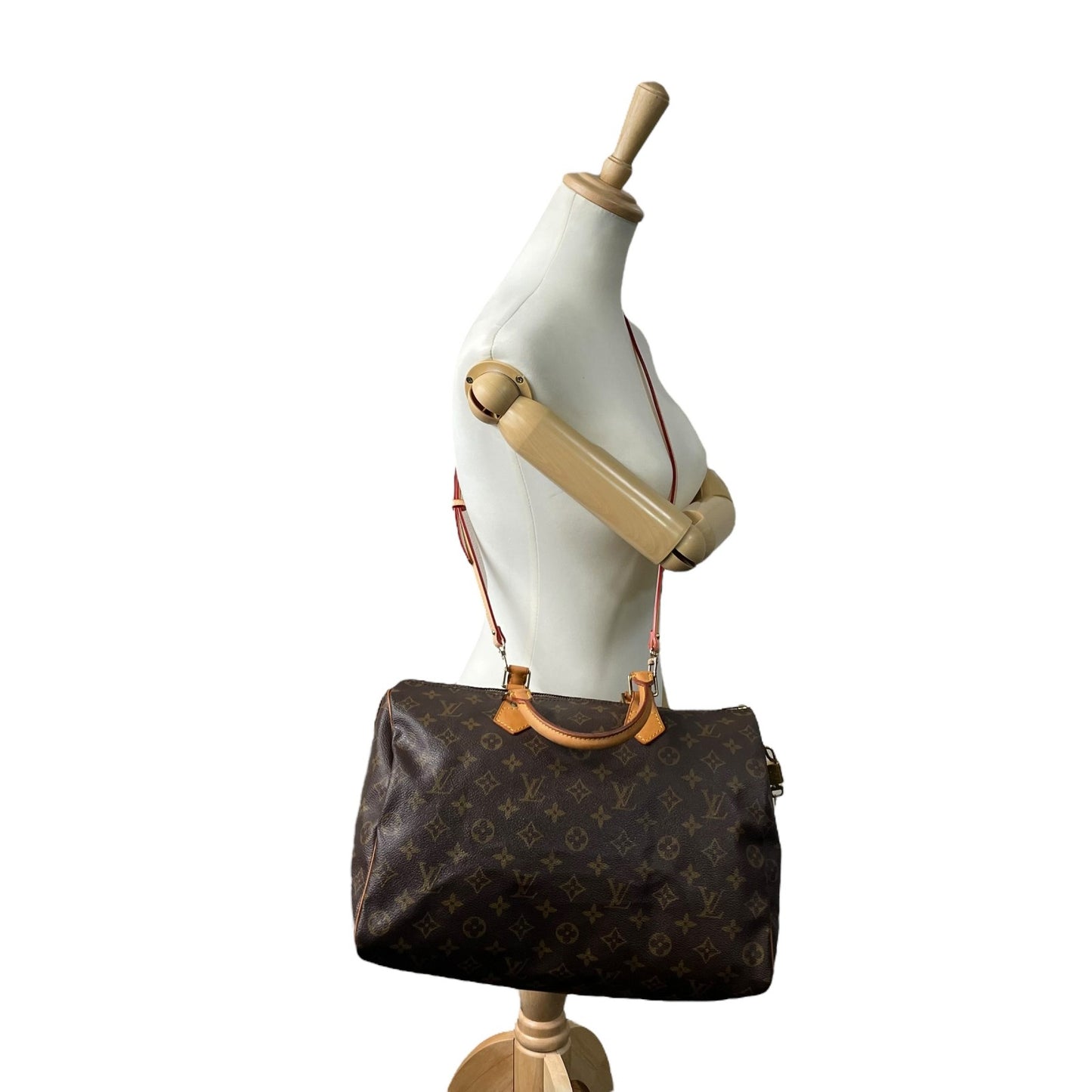 LOUIS VUITTON ルイヴィトン スピーディ35 2WAY ミニボストンバッグ モノグラム PVC レザー ブラウン ゴールド金具 M41107 レディース 斜め掛け パドロック付 E