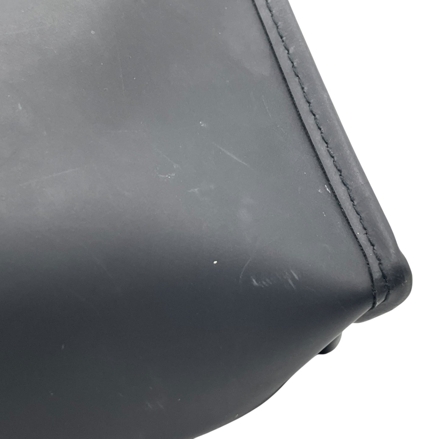 フェンディ FENDI ミニハンドバッグ ポーチ 黒 ブラック PVC ロゴ ゴールド金具 レディース K10