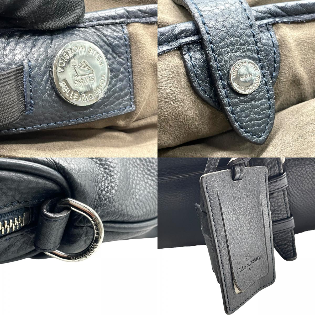 美品 PELLE MORBIDA ペッレモルビダ メイデンヴォヤージュ ビジネスバッグ オールレザー 2WAY ボストンバッグ ショルダーストラップ付 ブラック メンズ 書類鞄 正規品 ネームタグ ホイッスル付き B4