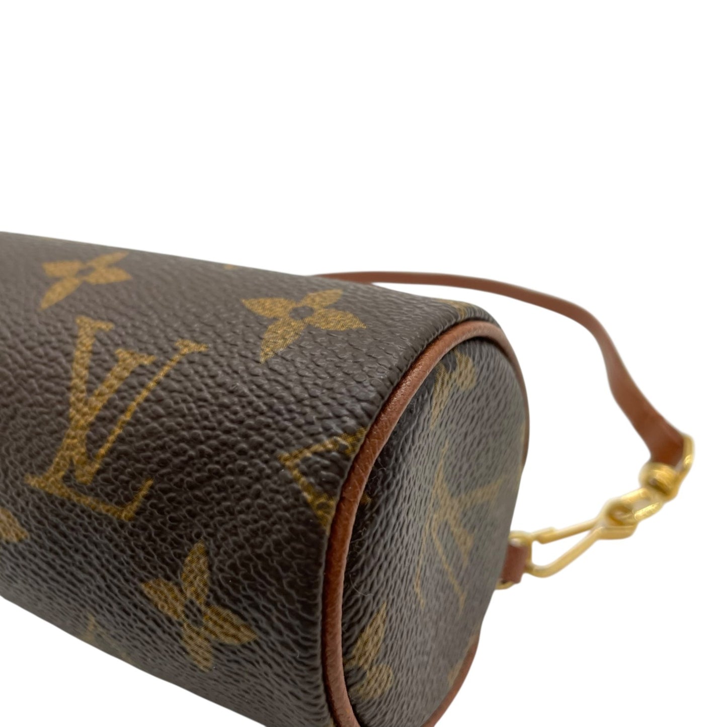 美品 ルイヴィトン モノグラム パピヨン用 ミニポーチ モノグラムキャンバス×レザー ゴールド金具 正規品 D2