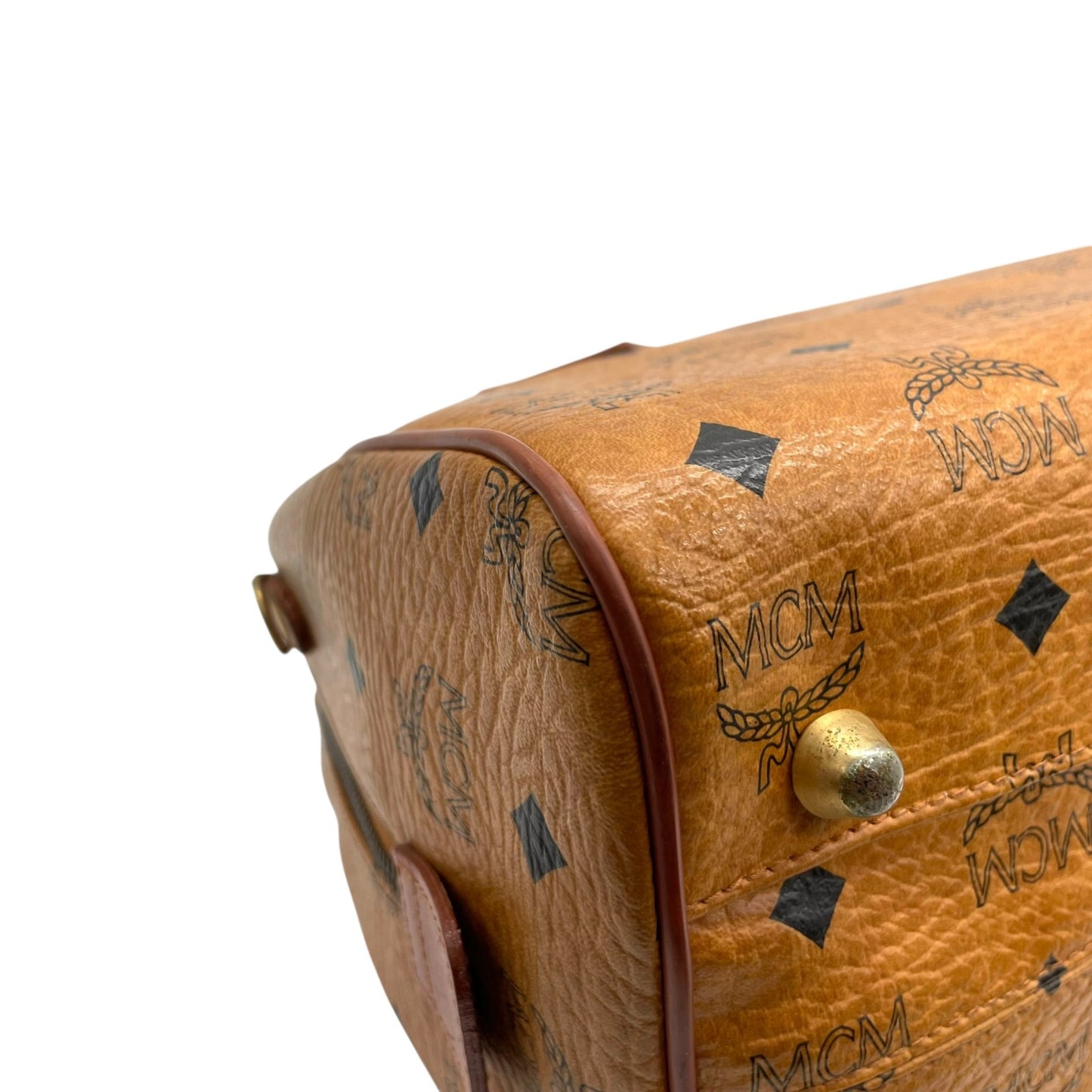 MCM エムシーエム ヴィセトス柄 ボストンバッグ 2WAY ハンドバッグ ショルダーバッグ レザー ブラウン 茶色 ヴィンテージ C