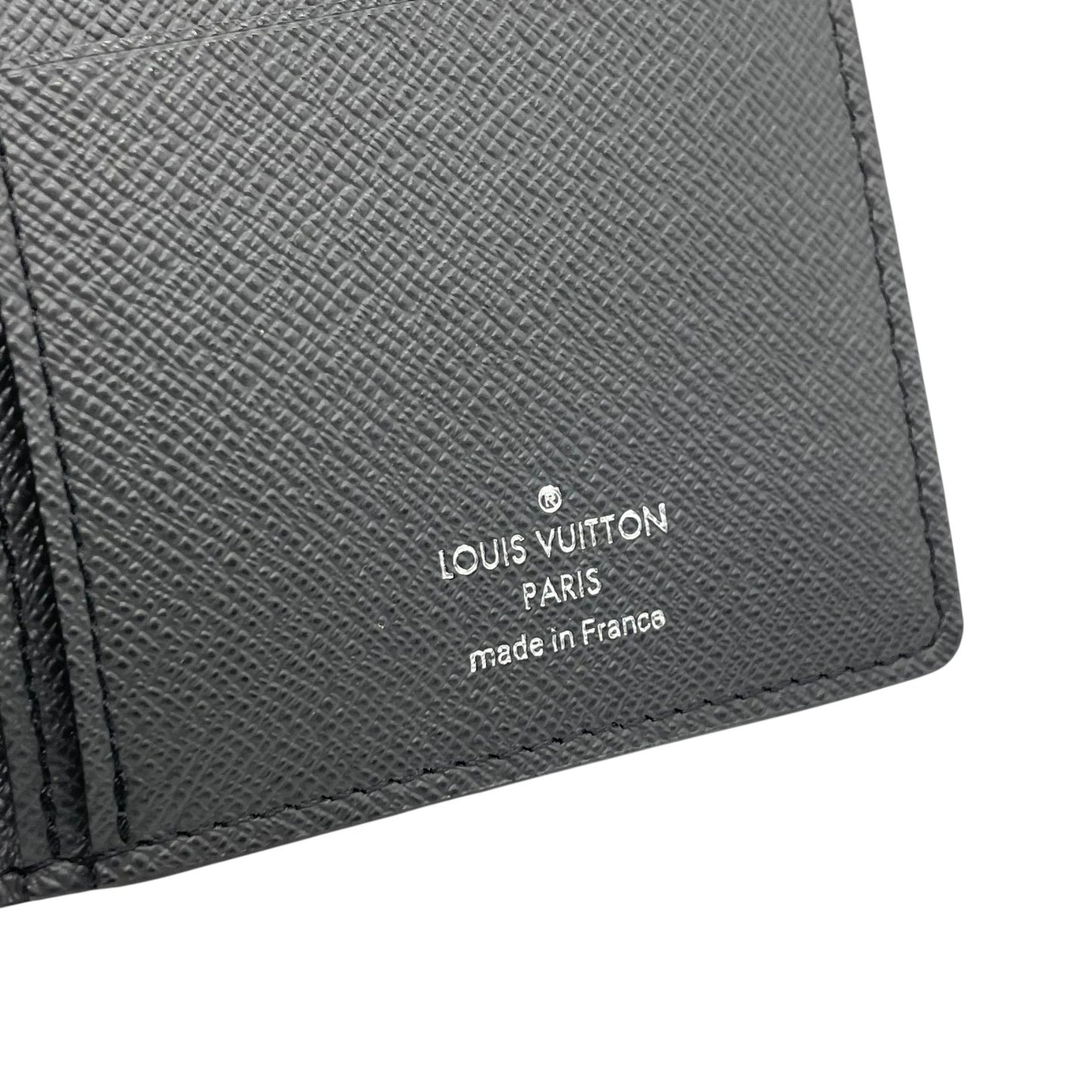 美品 LOUIS VUITTON ルイヴィトン タイガ ポルトフォイユ・ロン 二つ折り 長財布 M33402 レザー 黒 ブラック メンズ W5