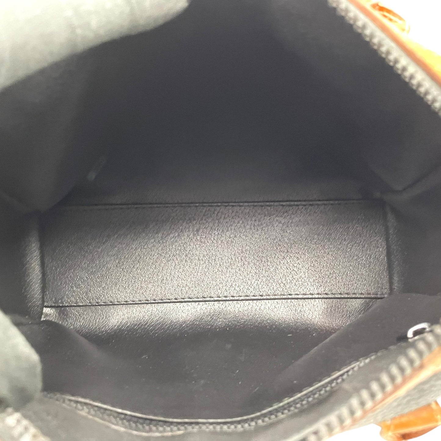 セリーヌ CELINE レザーハンドバッグ ブラック×ブラウン 黒 茶色 ゴールド金具 金金具 ボストンバッグ型 ヴィンテージ K5