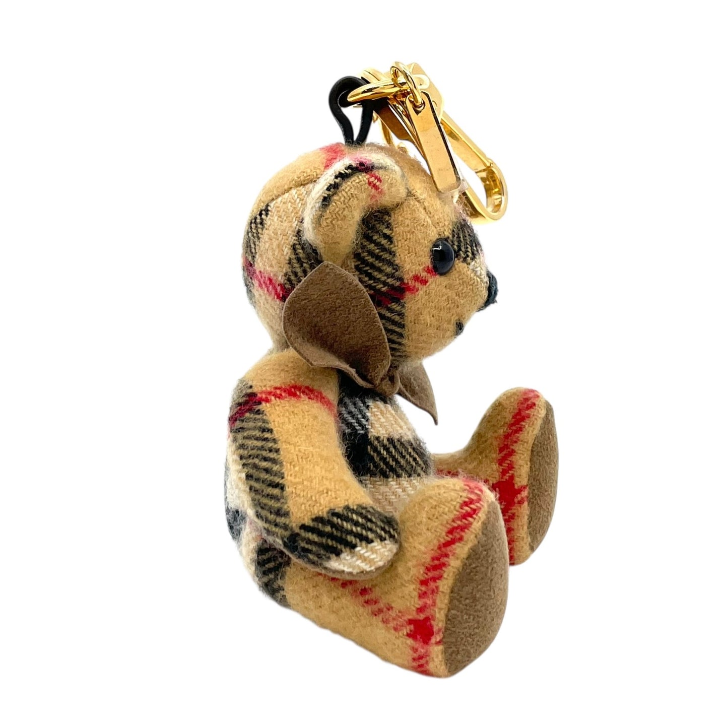 美品 バーバリー BURBERRY チェックベア くま マスコット バッグチャーム キーホルダー テディベア ゴールド金具 箱付き M3