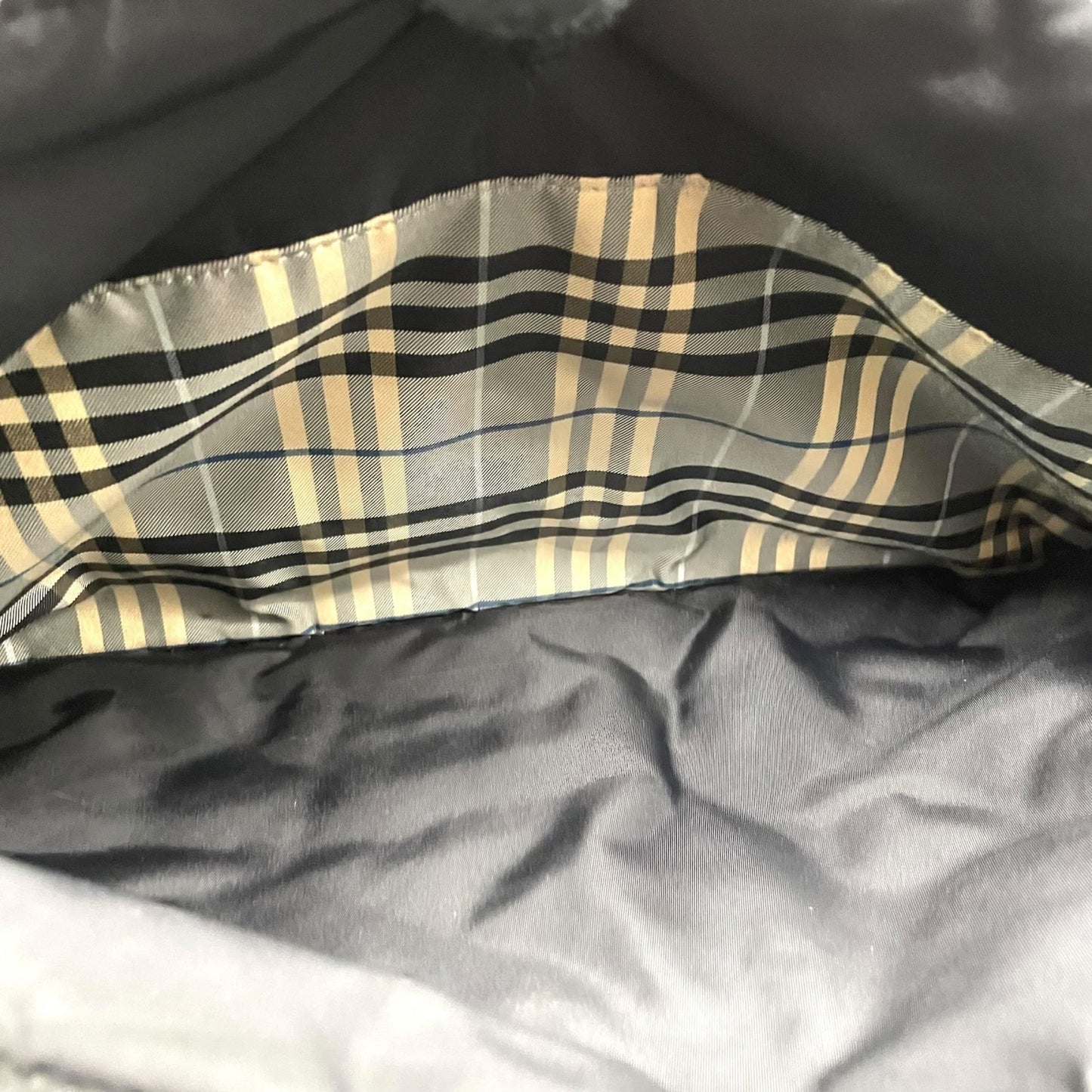 BURBERRY BLUE LABEL バーバリーブルーレーベル 2way ボストンバッグ ショルダーバッグ 斜め掛け可 黒 ブラック ナイロン シルバー金具 ロゴ メンズ レディース S2