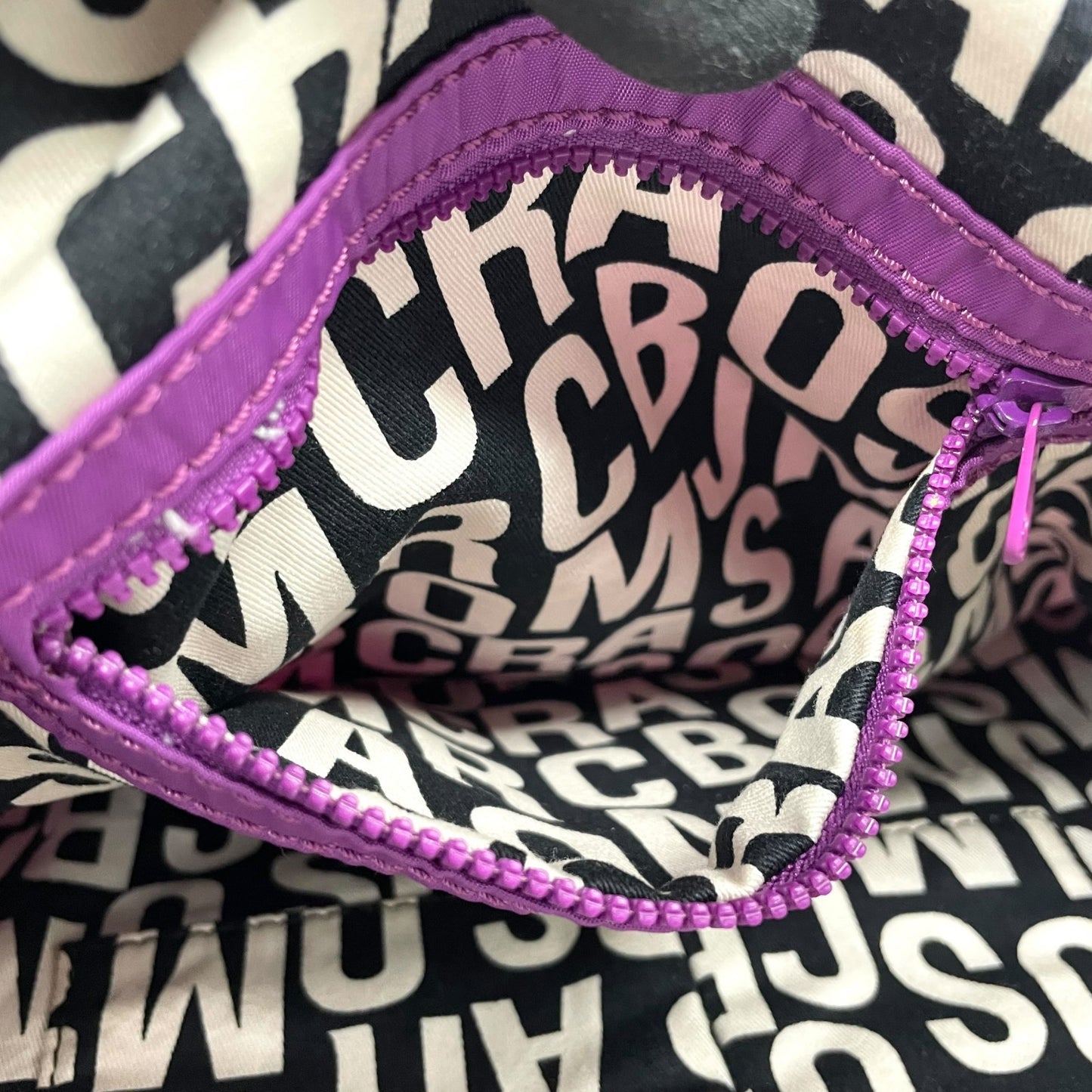 美品 マークバイマークジェイコブス MARC BY MARC JACOBS ナイロン キルティング ショルダーバッグ ハンドバッグ ワンショルダー 紫 パープル T4