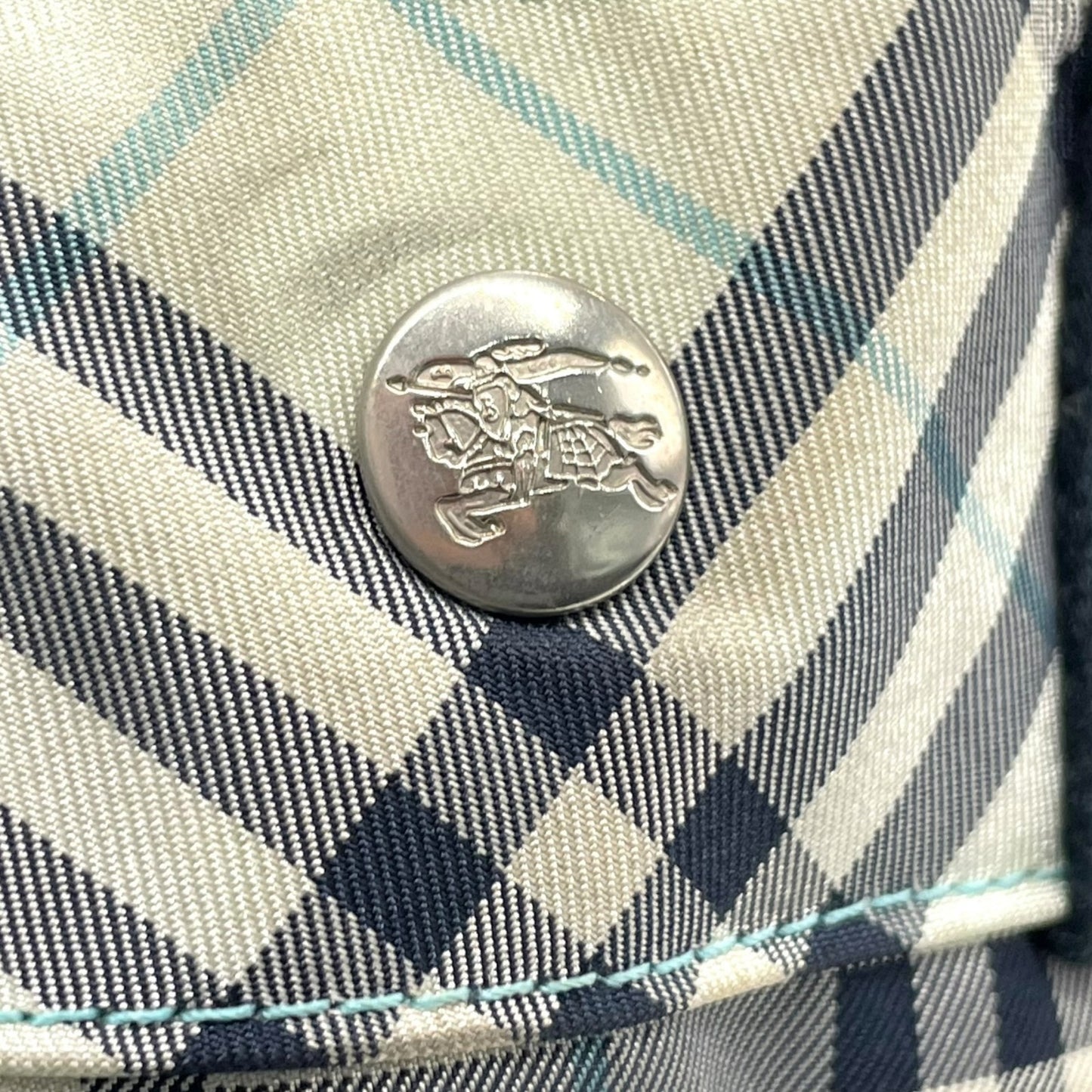 BURBERRY BLUE LABEL バーバリー ブルーレーベル ハンドバッグ ミニトート ノバチェック ライトブルー ネイビー ナイロンキャンバス ホースロゴ レディース U14