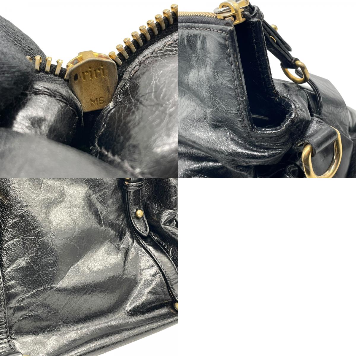 MIUMIU ミュウミュウ ハンドバッグ レザー ブラック【中古】 レディース